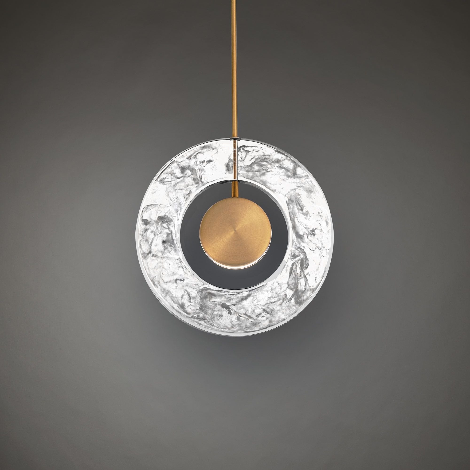 Cymbal 14 in. LED Pendant Light Brass Finish