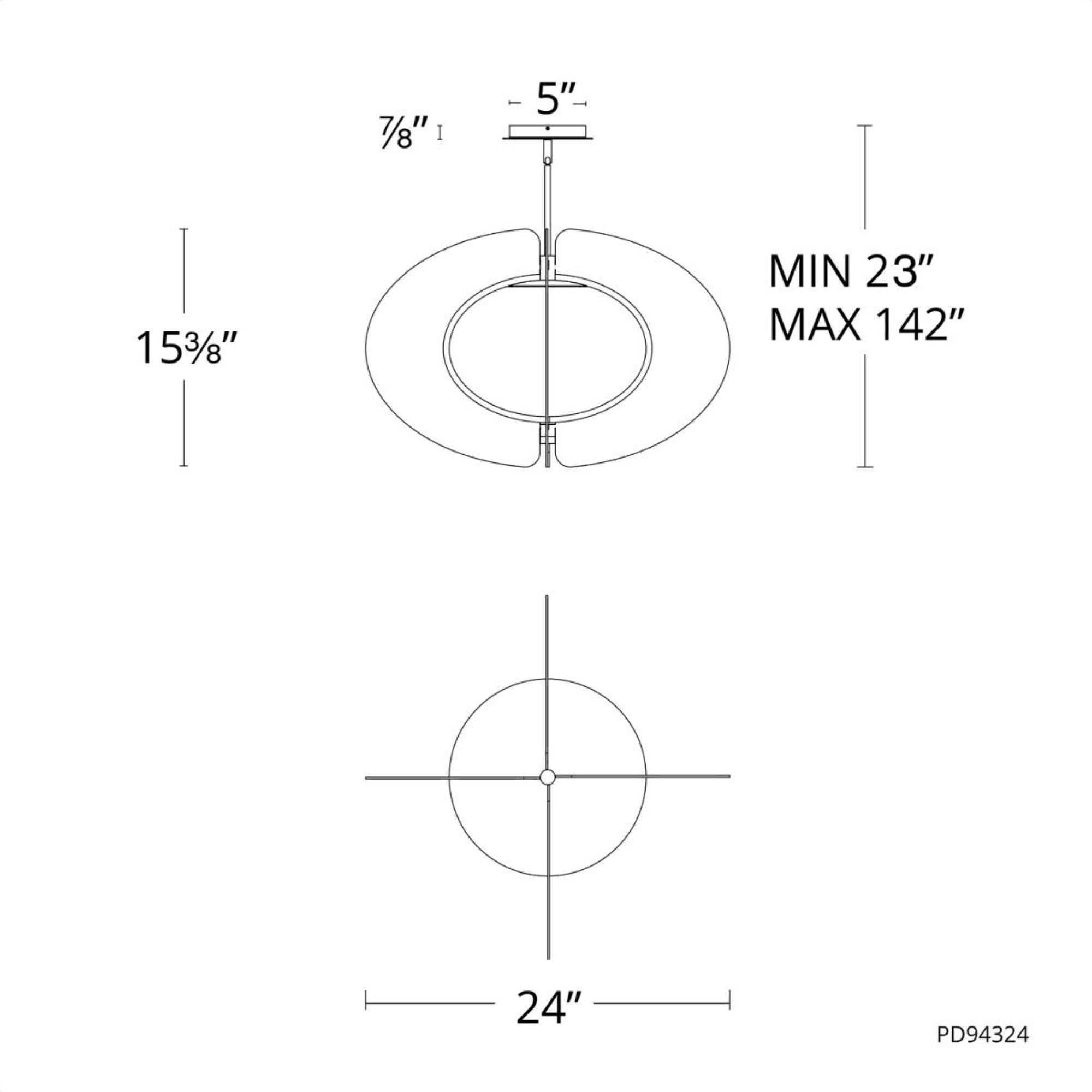 Echelon 24 in. LED Pendant Light Brass finish