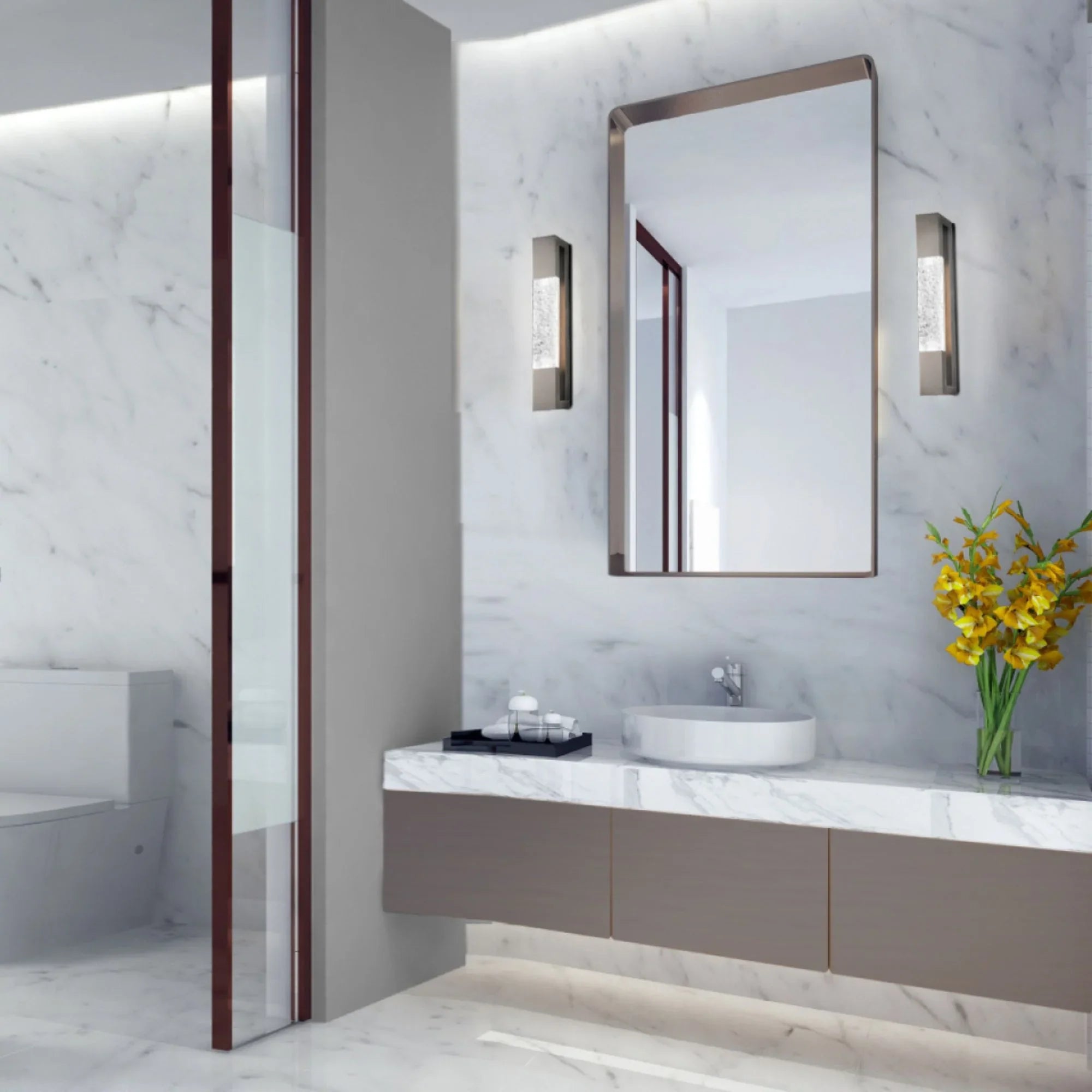 Ember 23" LED Bath Light, Antique Nickel Finish - Bees Lighting