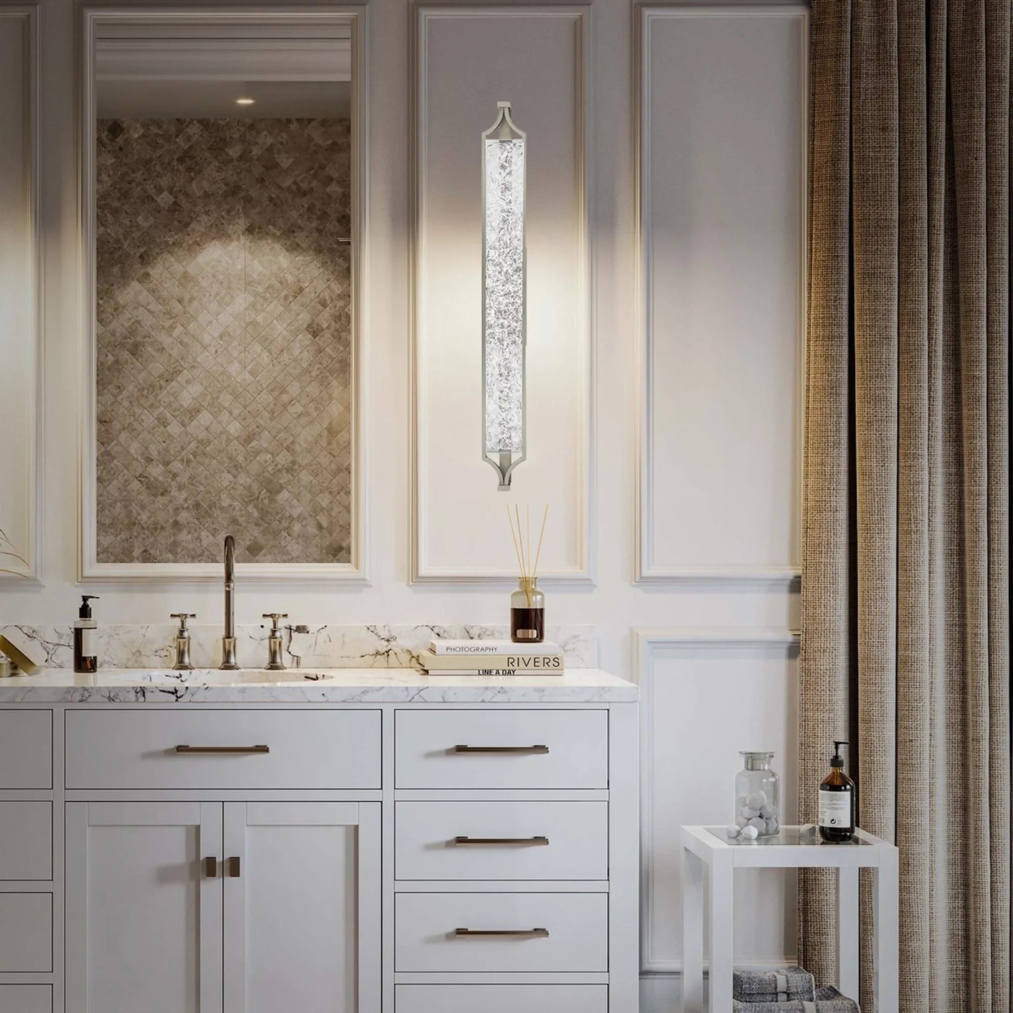 Emblem 38" LED Vanity Light, Brushed Nickel Finish - Bees Lighting