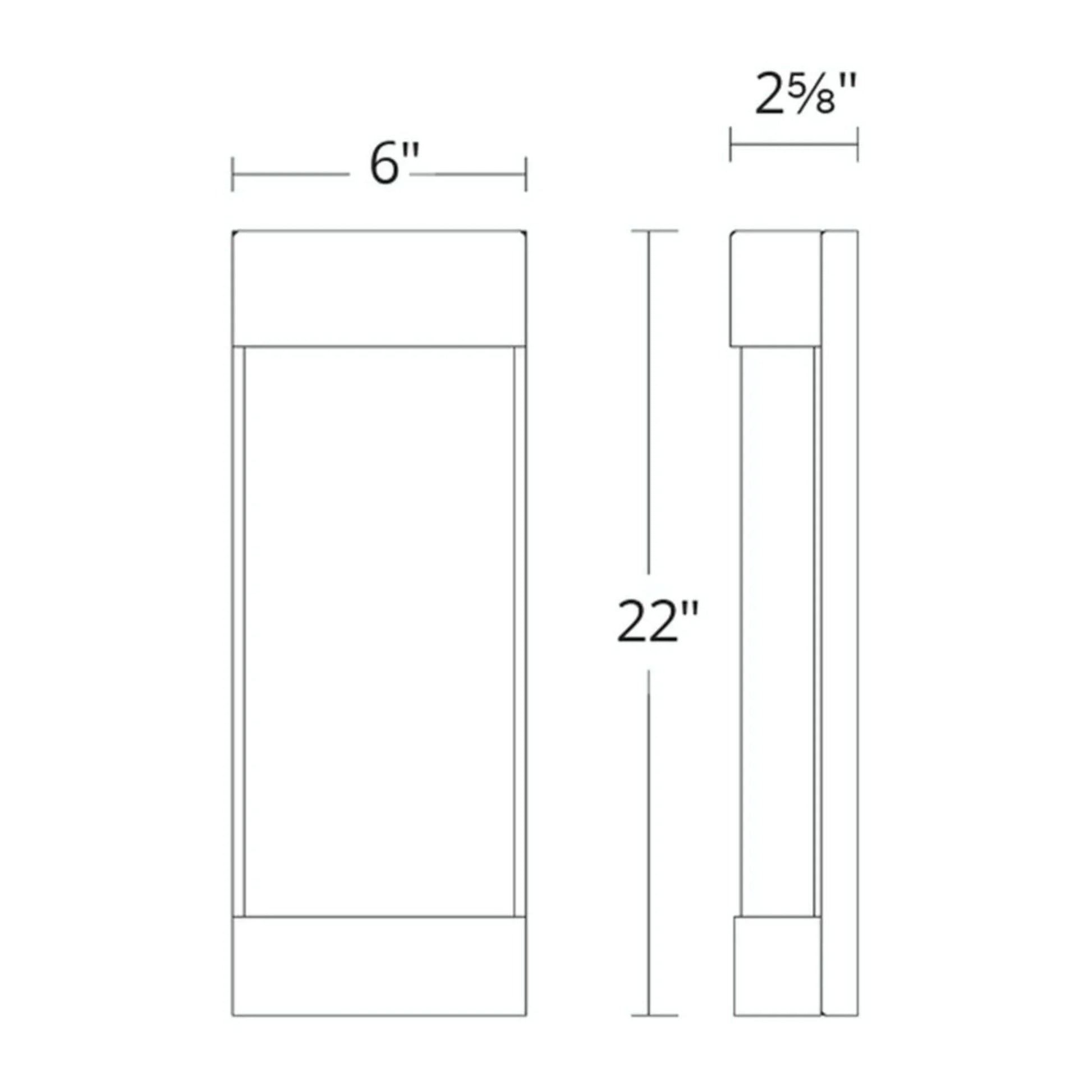 Fathom 22" LED Outdoor Wall Sconce, Black Finish - Bees Lighting