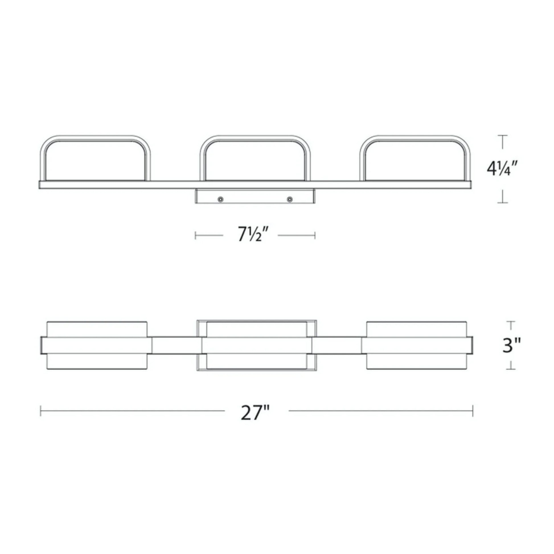 Forbes 27" LED Vanity Light, Polished Nickel Finish - Bees Lighting