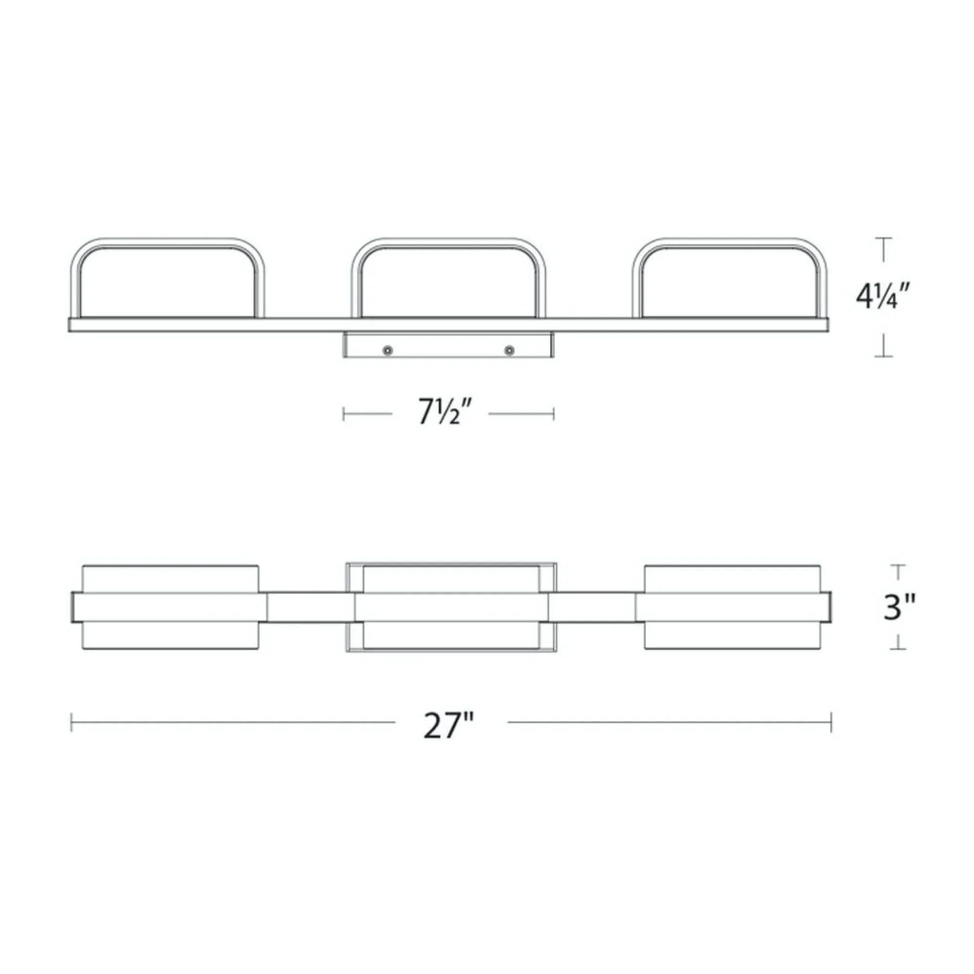Forbes 27" LED Vanity Light, Polished Nickel Finish - Bees Lighting