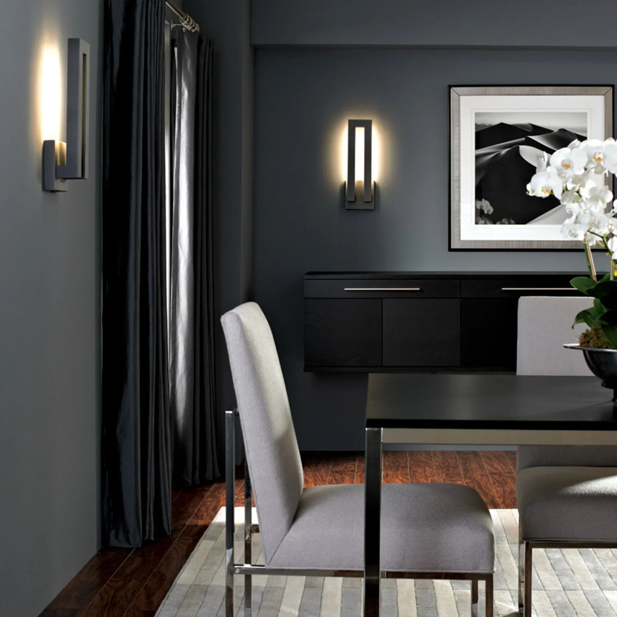 Forq 24" LED Outdoor Wall Sconce, Black Finish