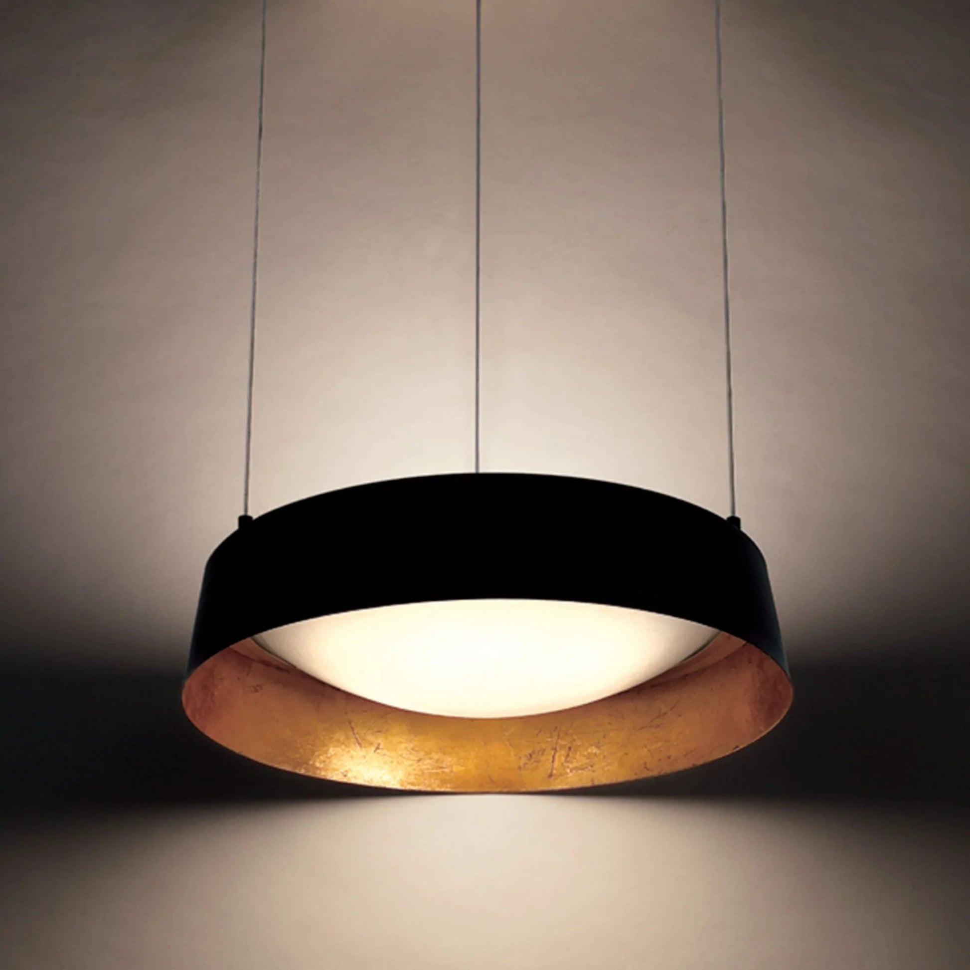 Gilt 18" LED Pendant, Gold Leaf/Bronze Finish - Bees Lighting