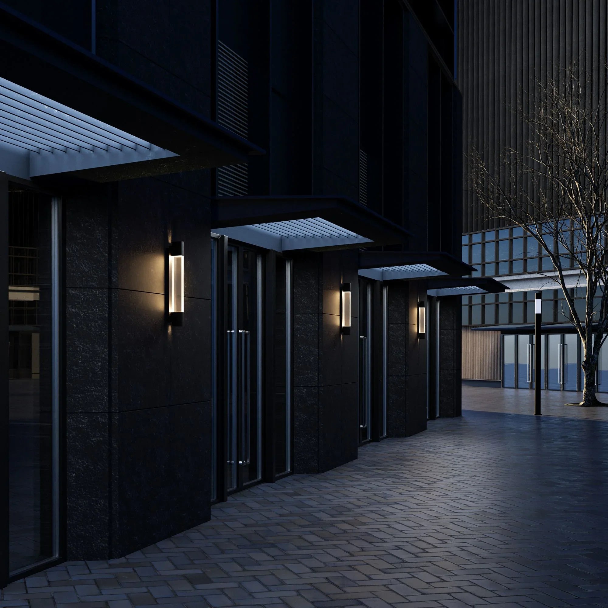 Heliograph 18" LED Outdoor Wall Sconce, Black Finish