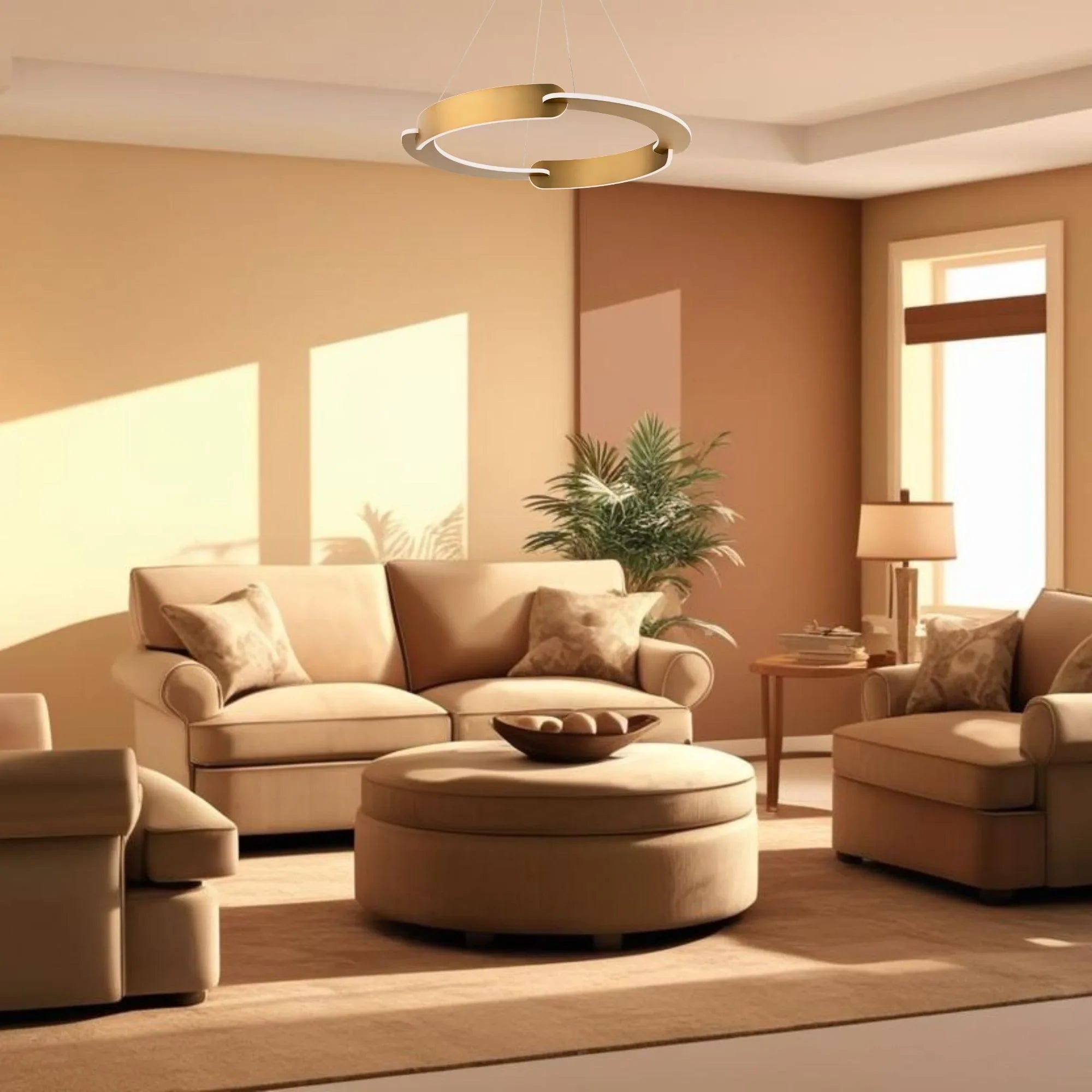 Ilios 32" LED Pendant, Aged Brass Finish