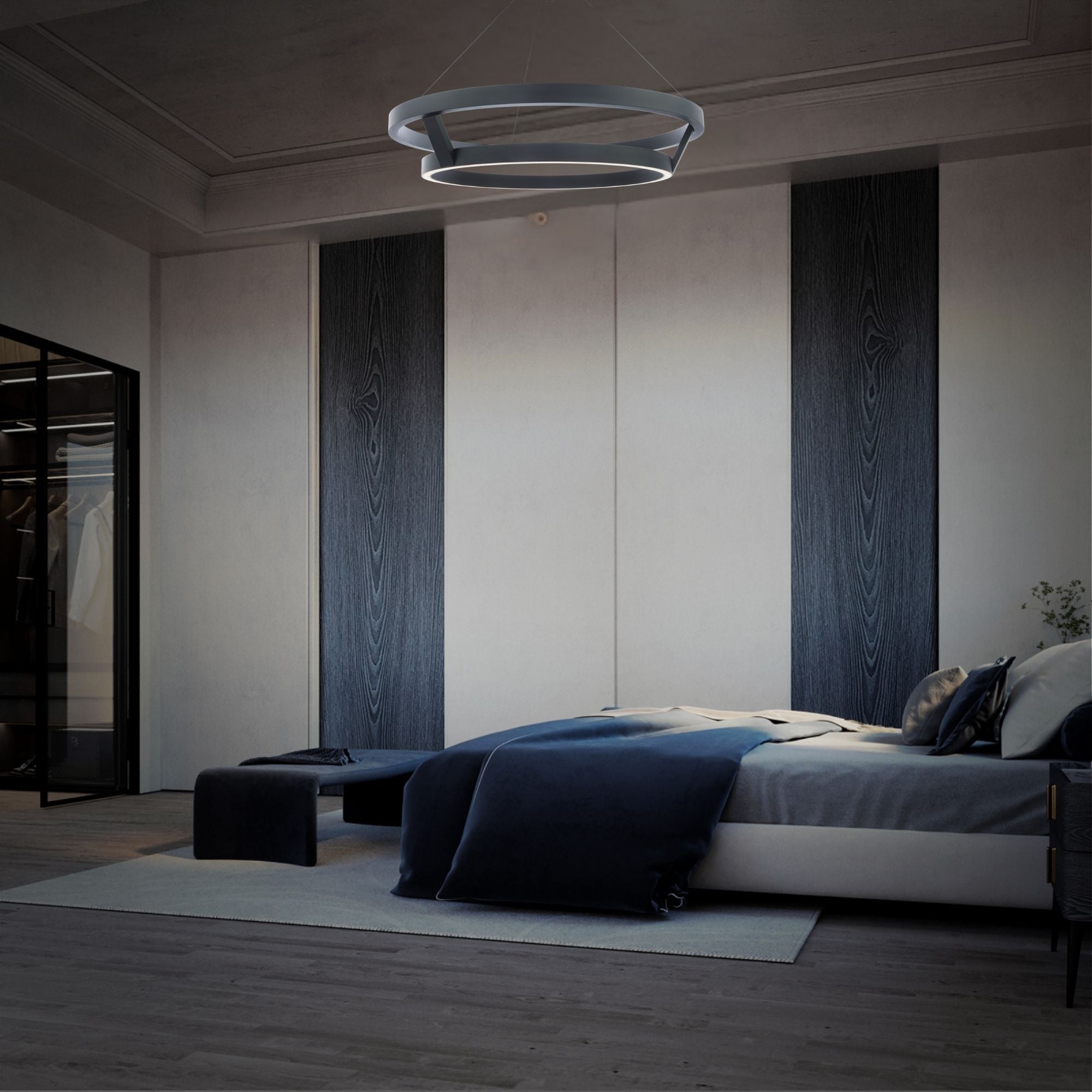 Imperial 42 in. LED Chandelier Black finish