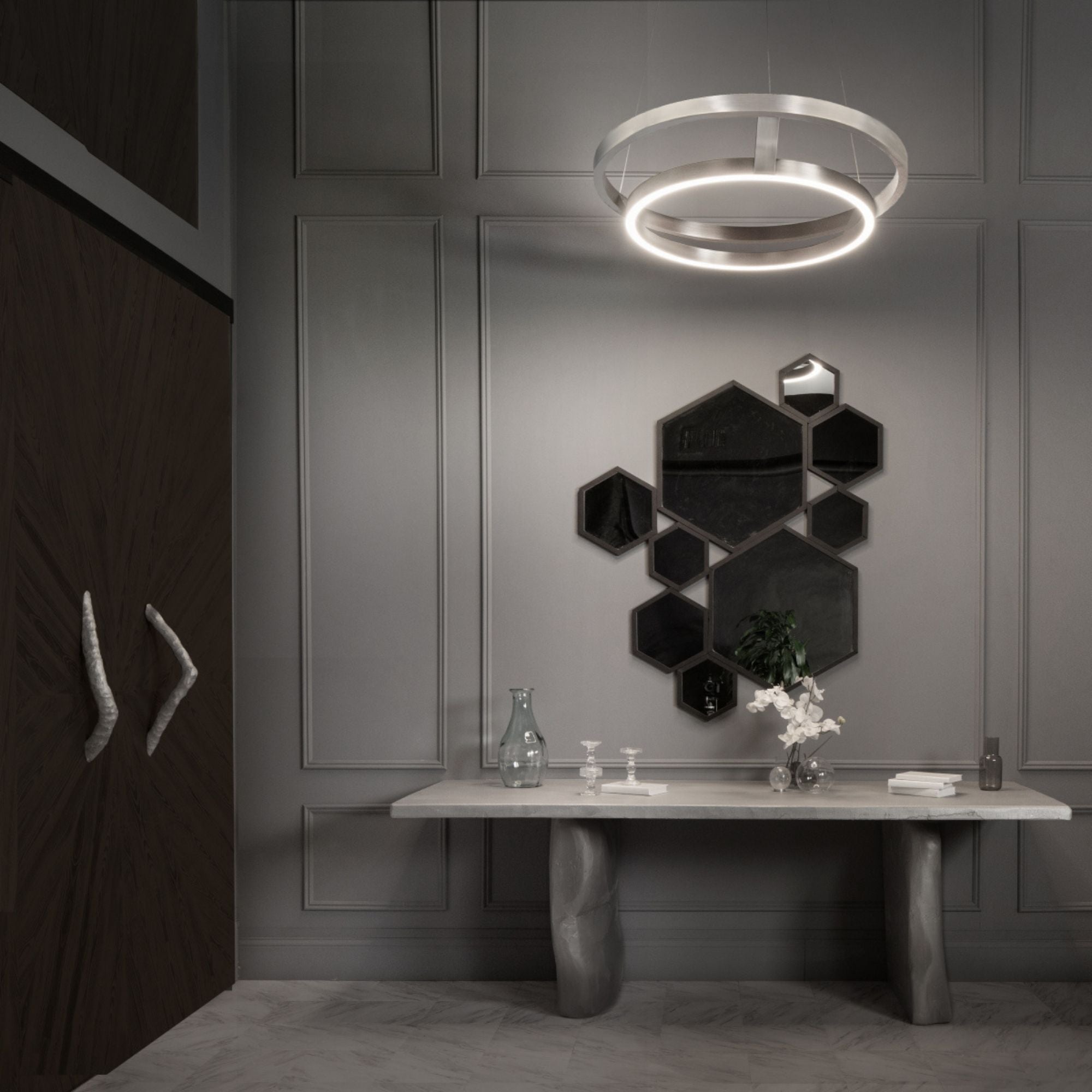 Imperial 42 in. LED Chandelier Brushed Nickel finish