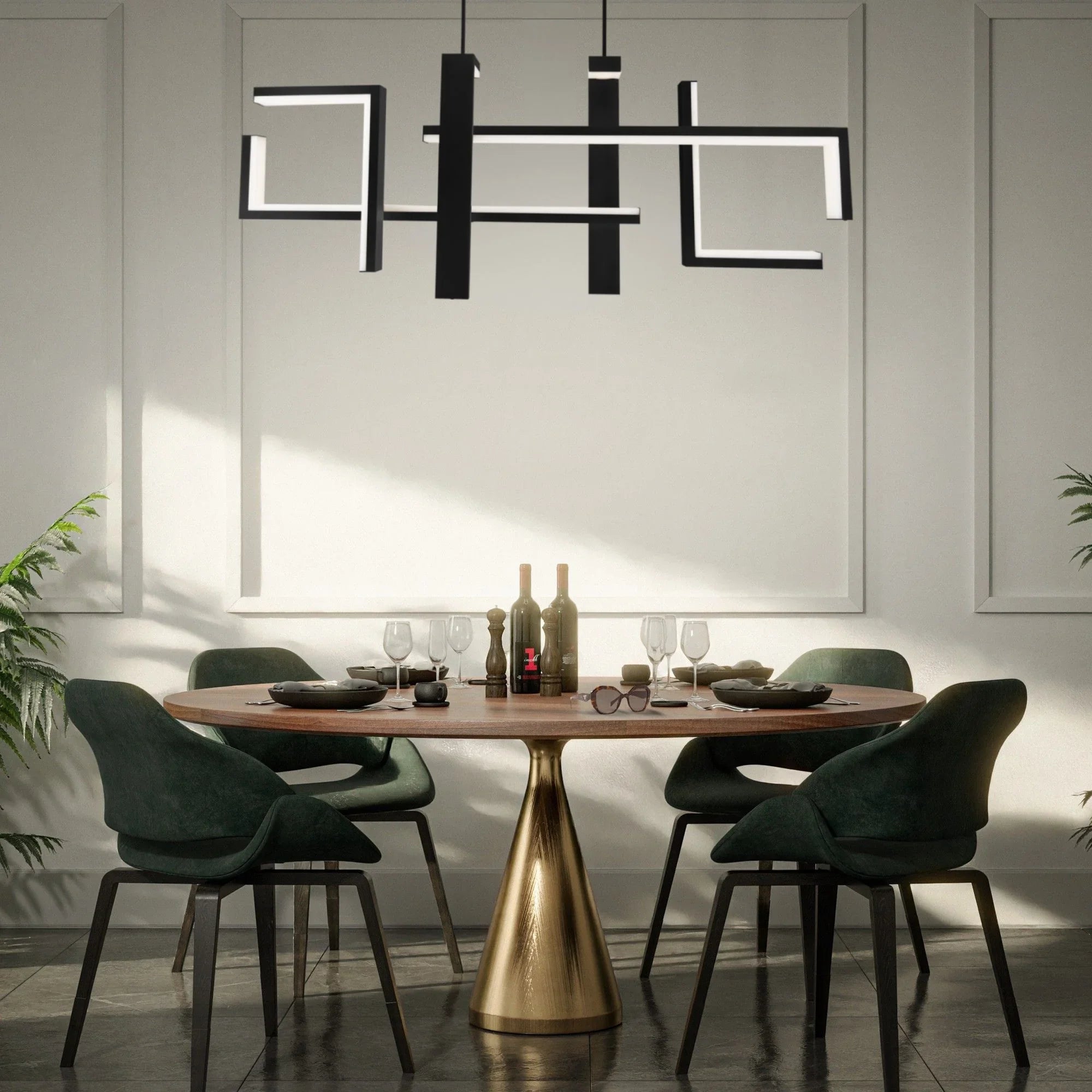 Jackal 56" LED Linear Pendant, Black Finish