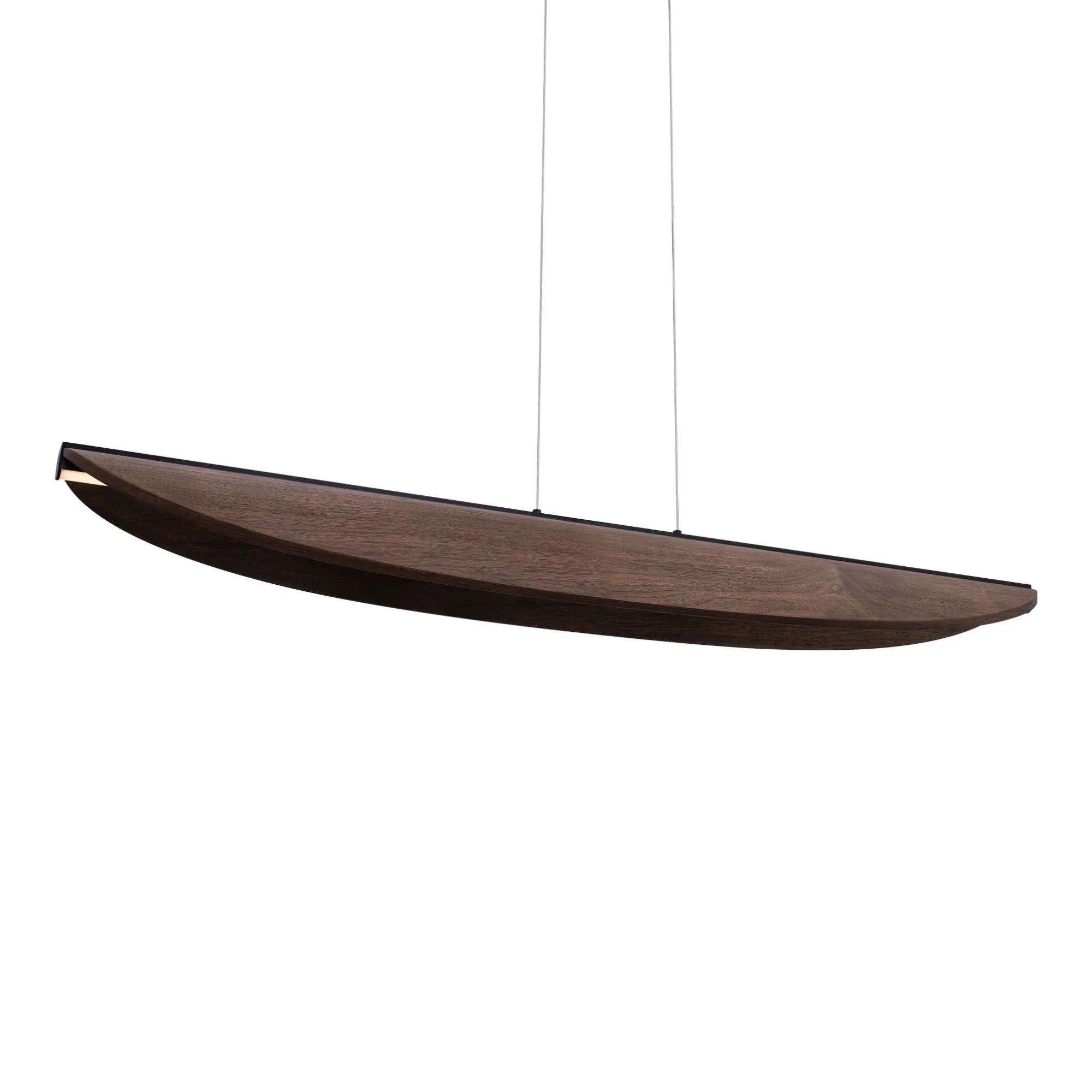 Kiefer 48" LED Linear Pendant, Black/Dark Walnut Finish