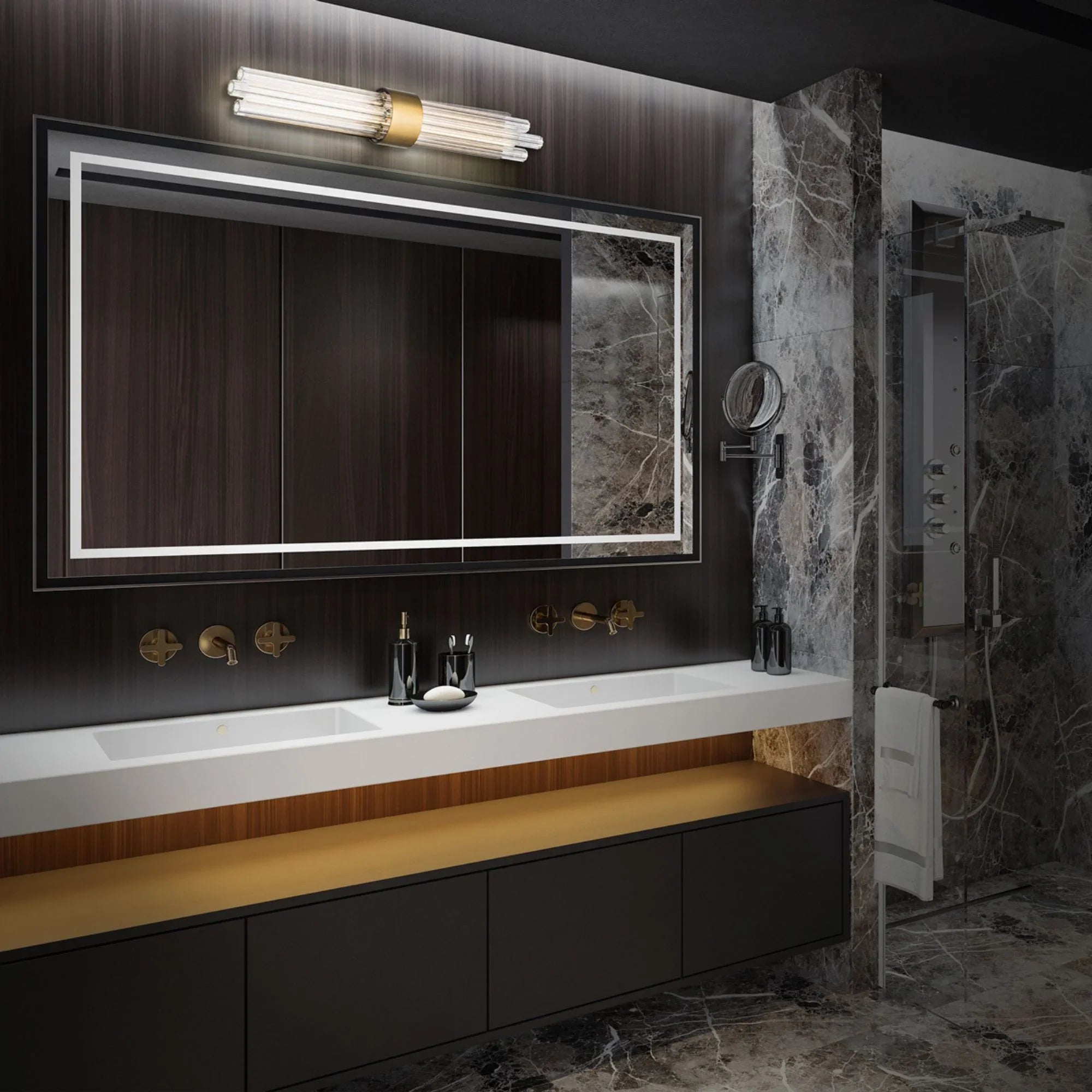 Luzerne 28" LED Bath Light, Aged Brass Finish