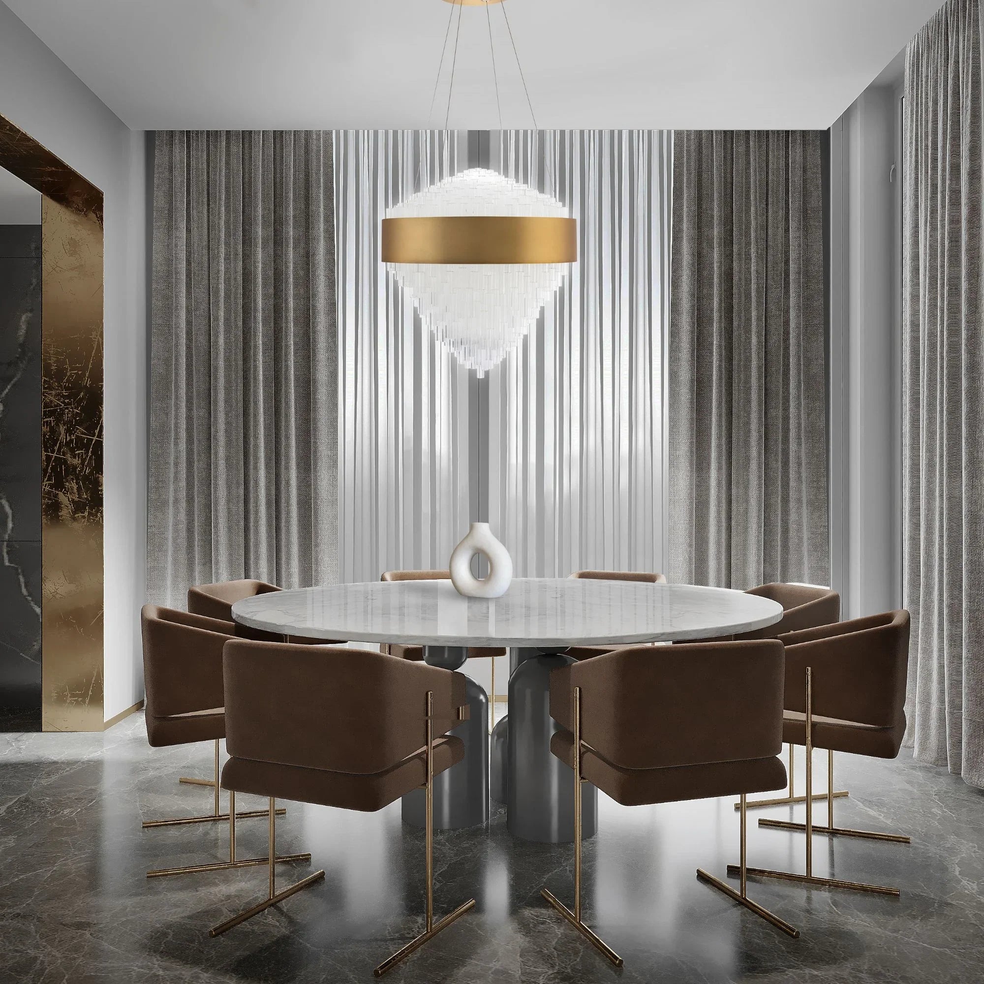 Luzerne 26" LED Pendant, Aged Brass Finish