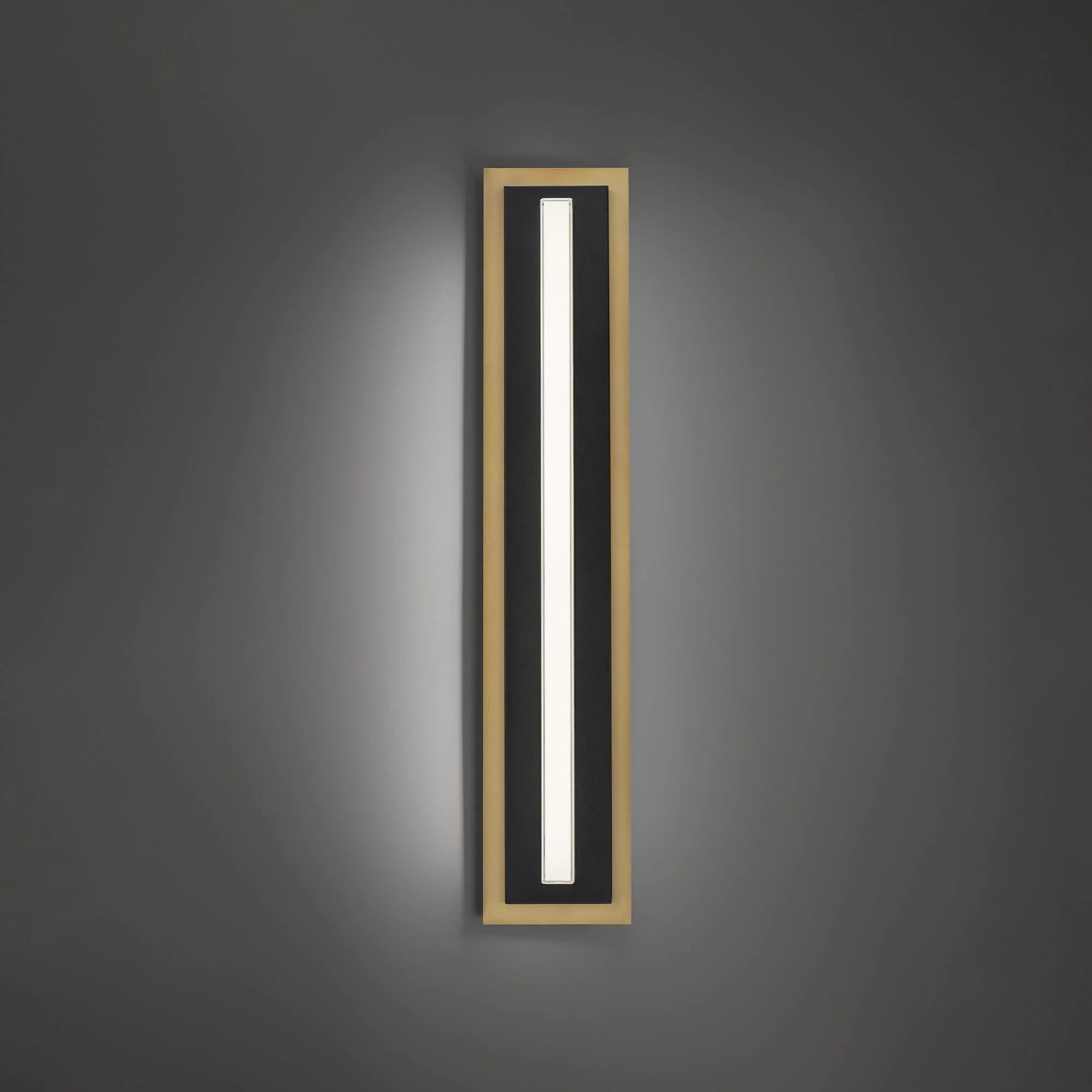 Lyrikal 27" LED Wall Sconce, Black & Aged Brass Finish