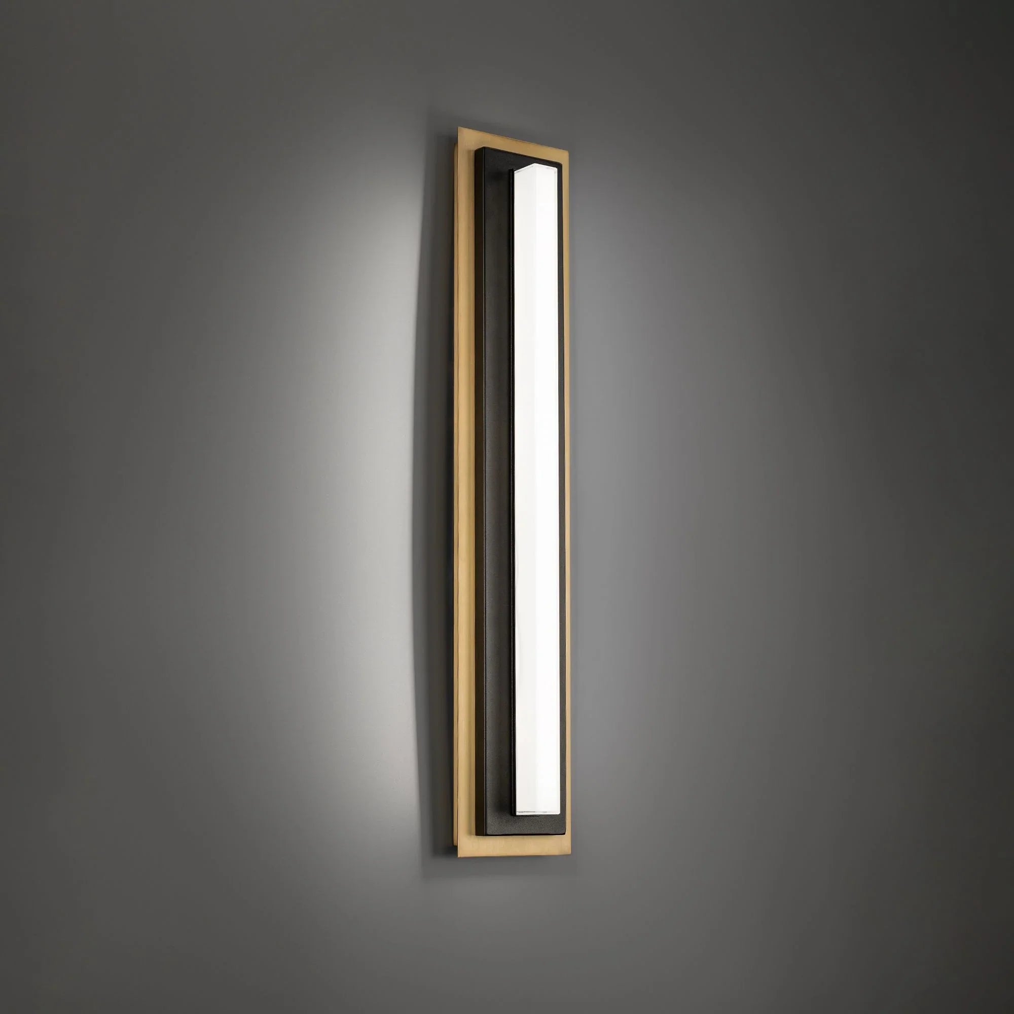 Lyrikal 27" LED Wall Sconce, Black & Aged Brass Finish