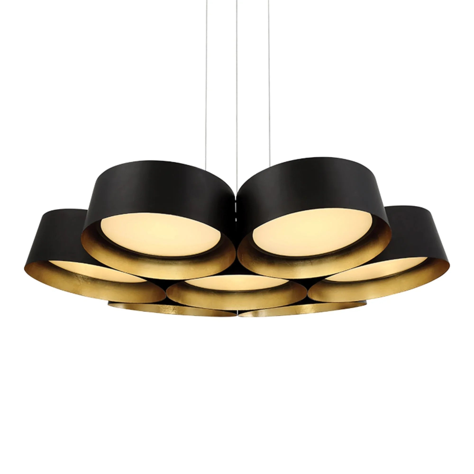 Marimba 34" LED Chandelier, Gold Leaf/Bronze Finish