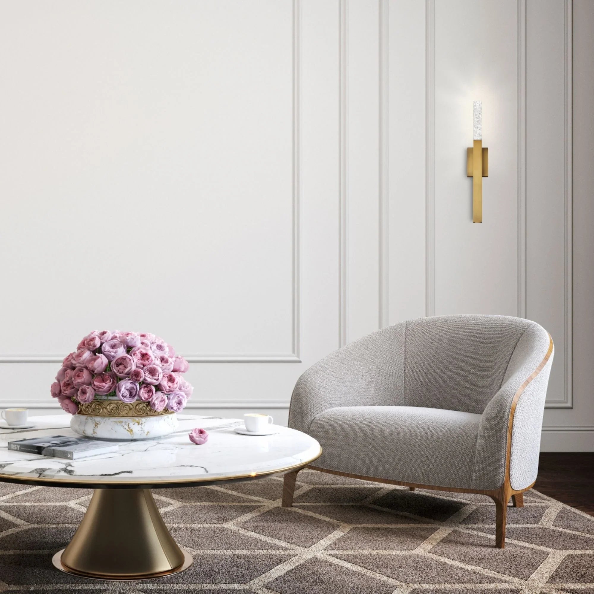 Minx 26" LED Wall Light, Aged Brass Finish - Bees Lighting