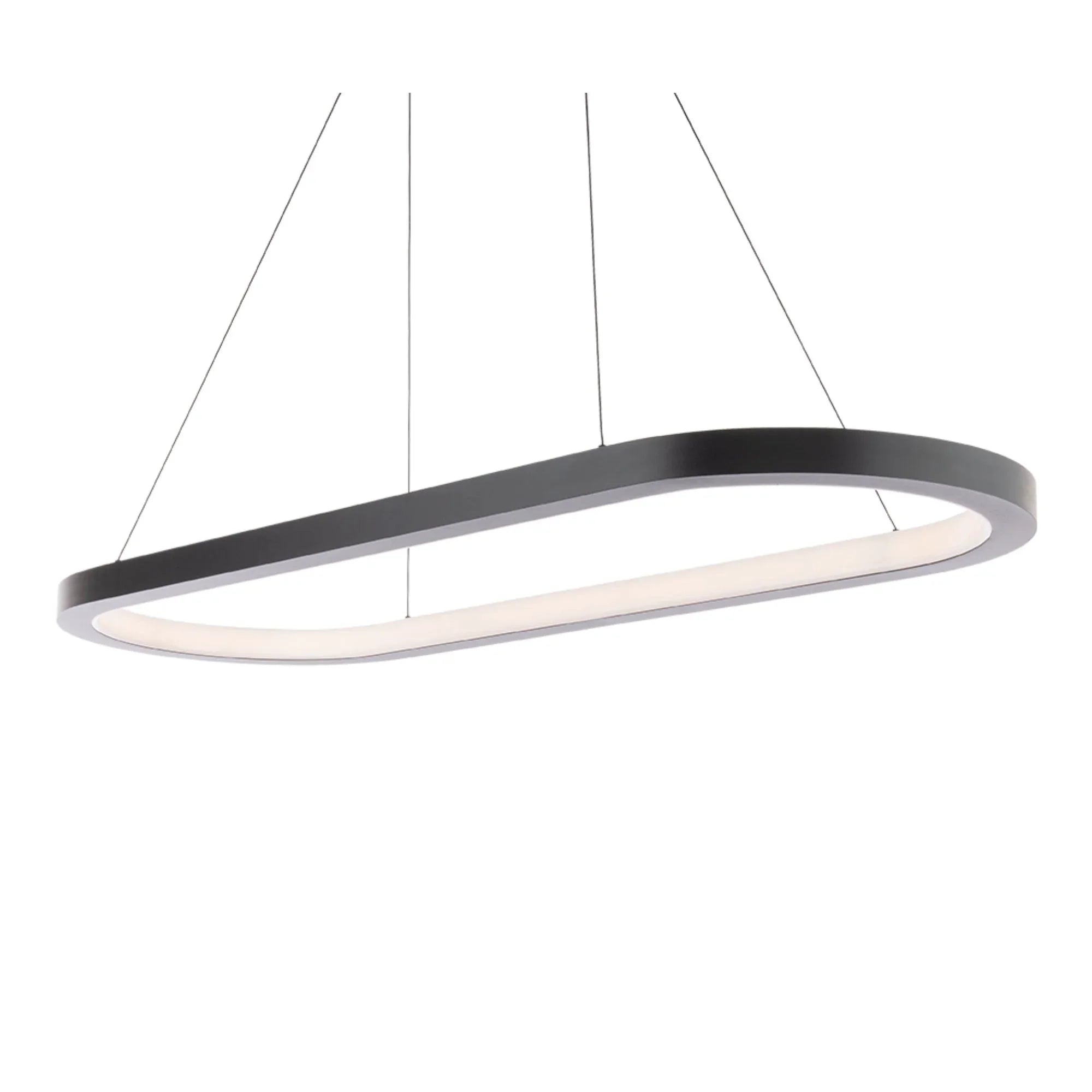 Racetrack 46" LED Linear Pendant, 3500K, Black Finish