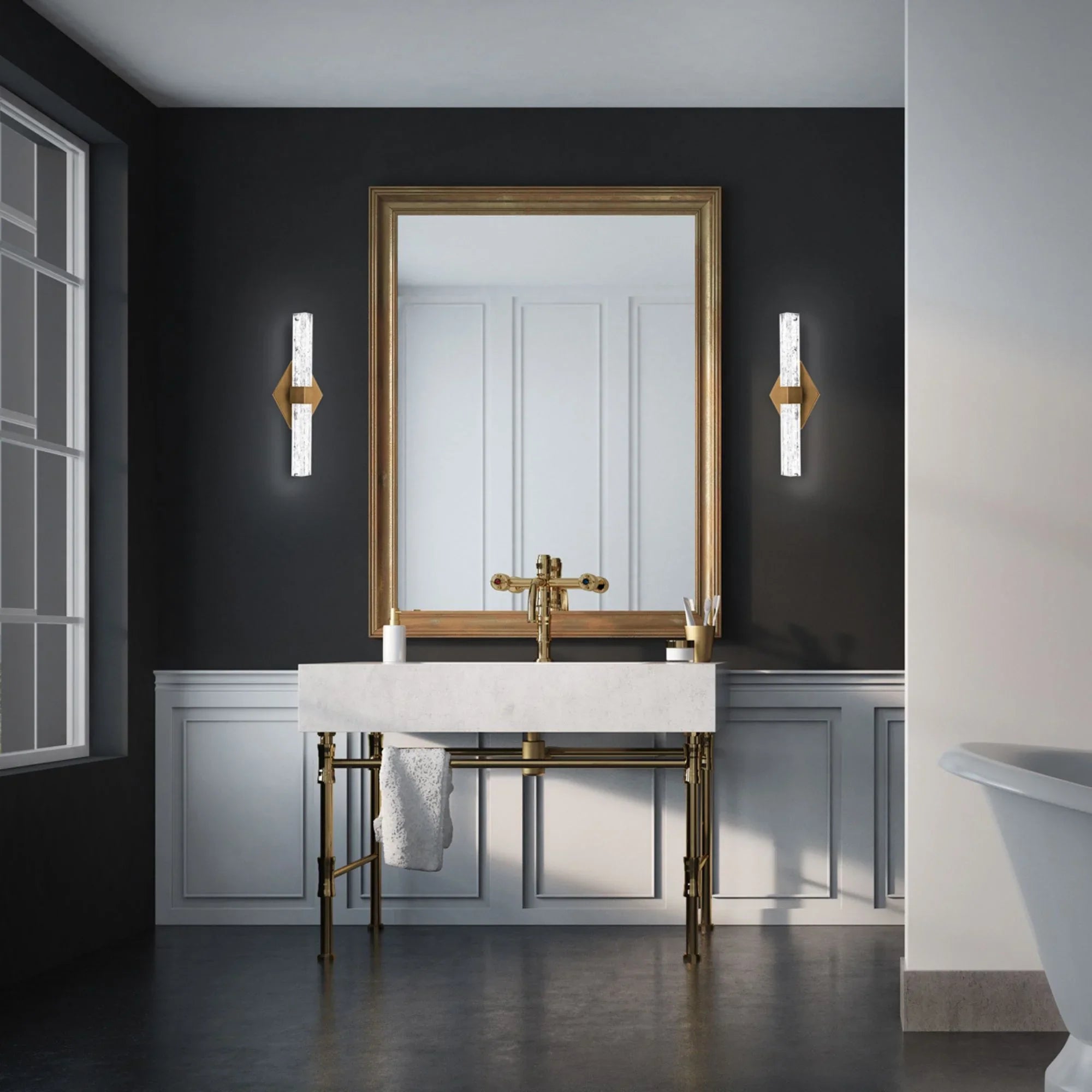 Regal 18" LED Bath Light, Aged Brass Finish