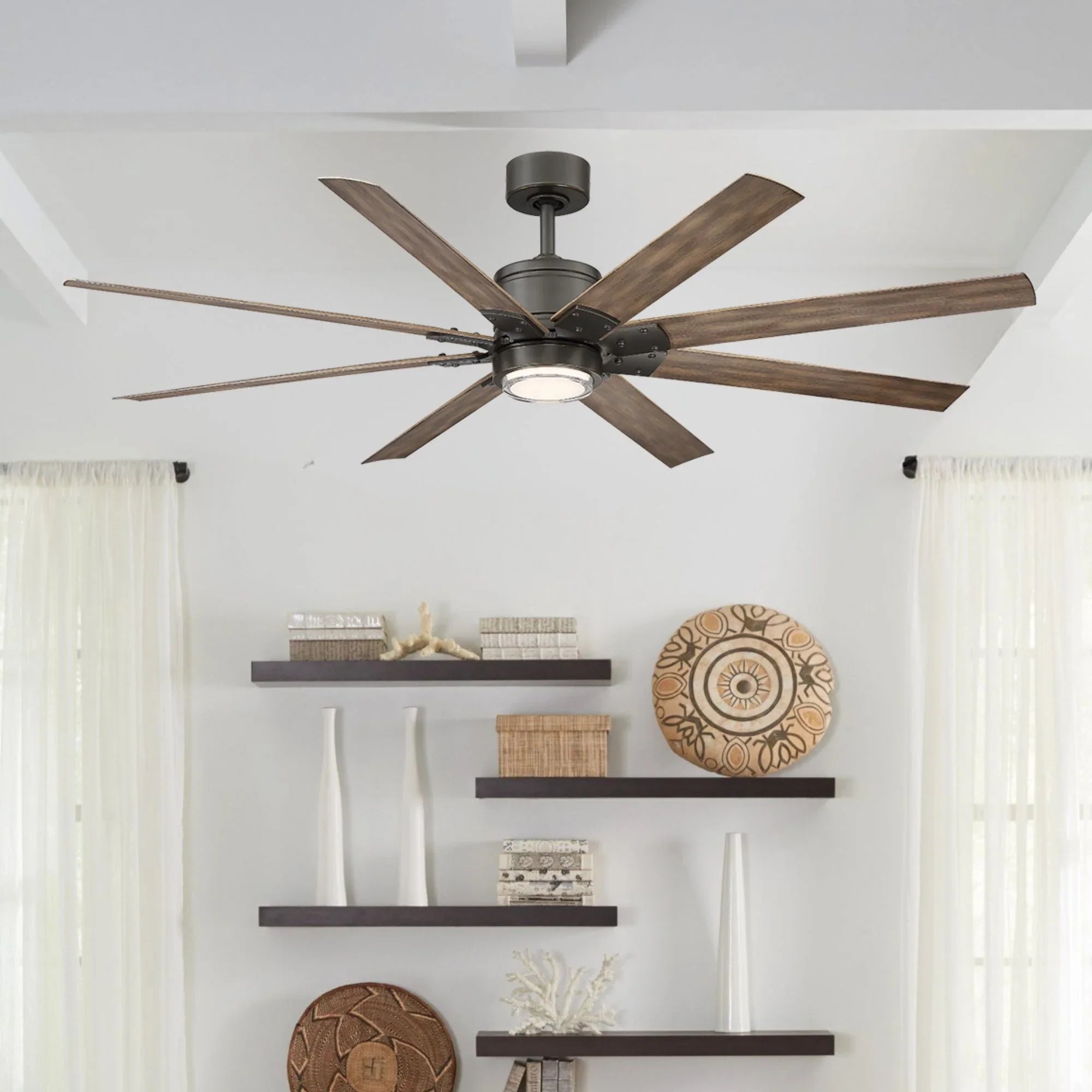 Renegade 66" Bronze LED Smart Windmill Ceiling Fan