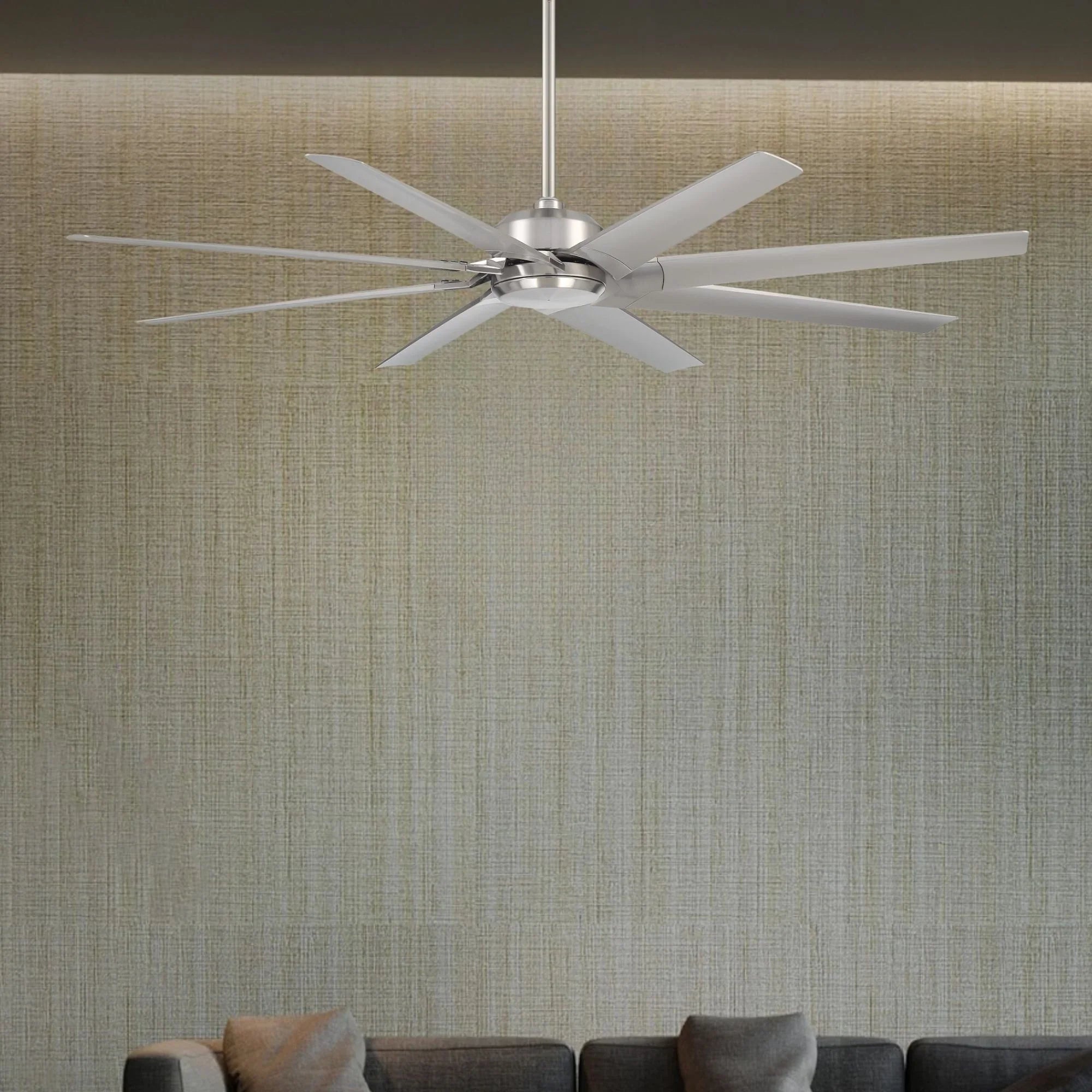 Roboto XL 70" Brushed Nickel Outdoor Ceiling Fan