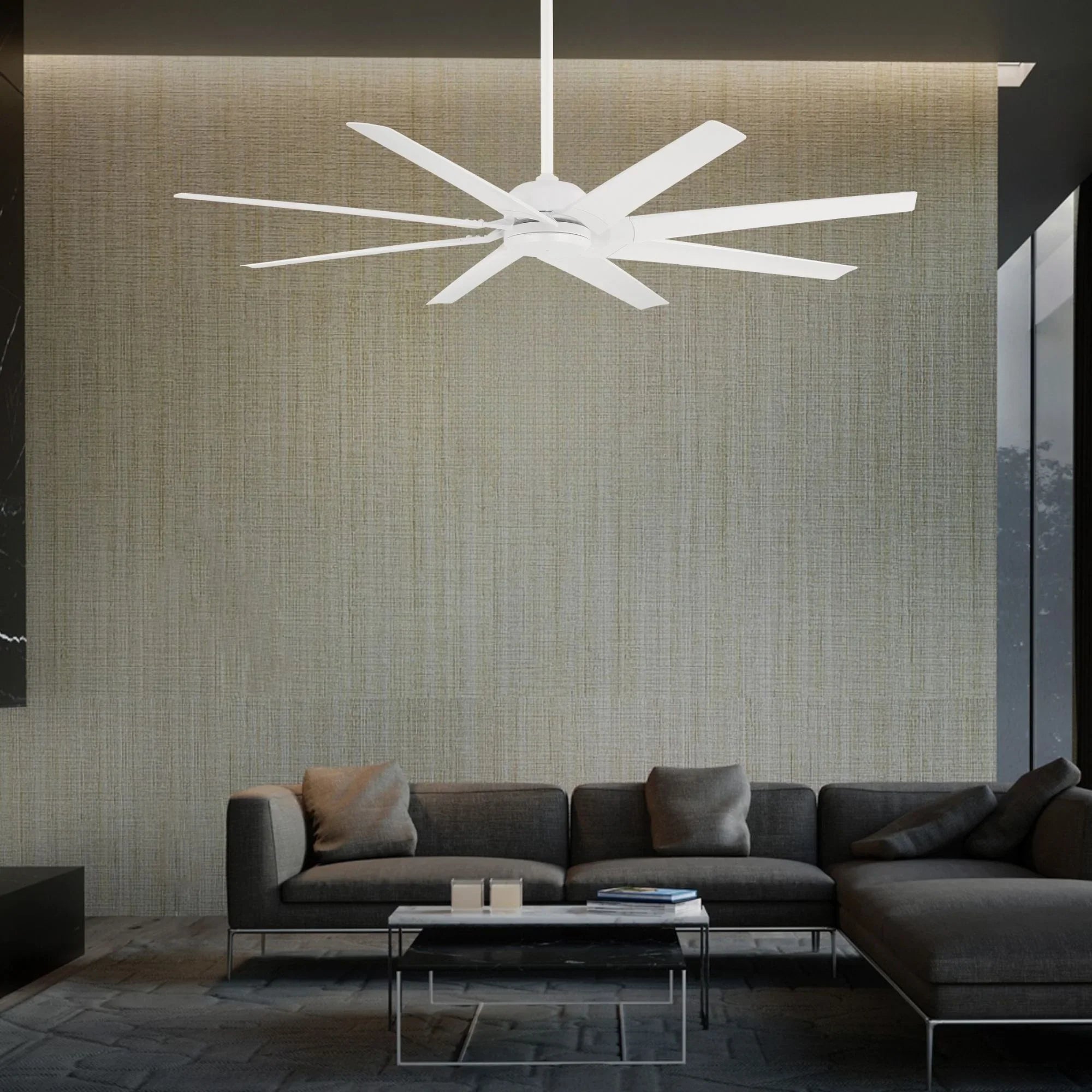 Roboto XL 70" Matte White Outdoor Ceiling Fan