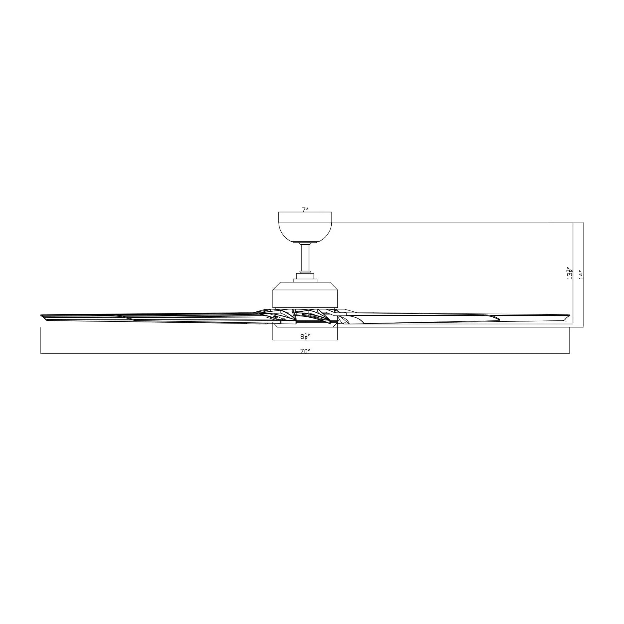 Roboto XL 70" Matte Black Outdoor Ceiling Fan with LED Light