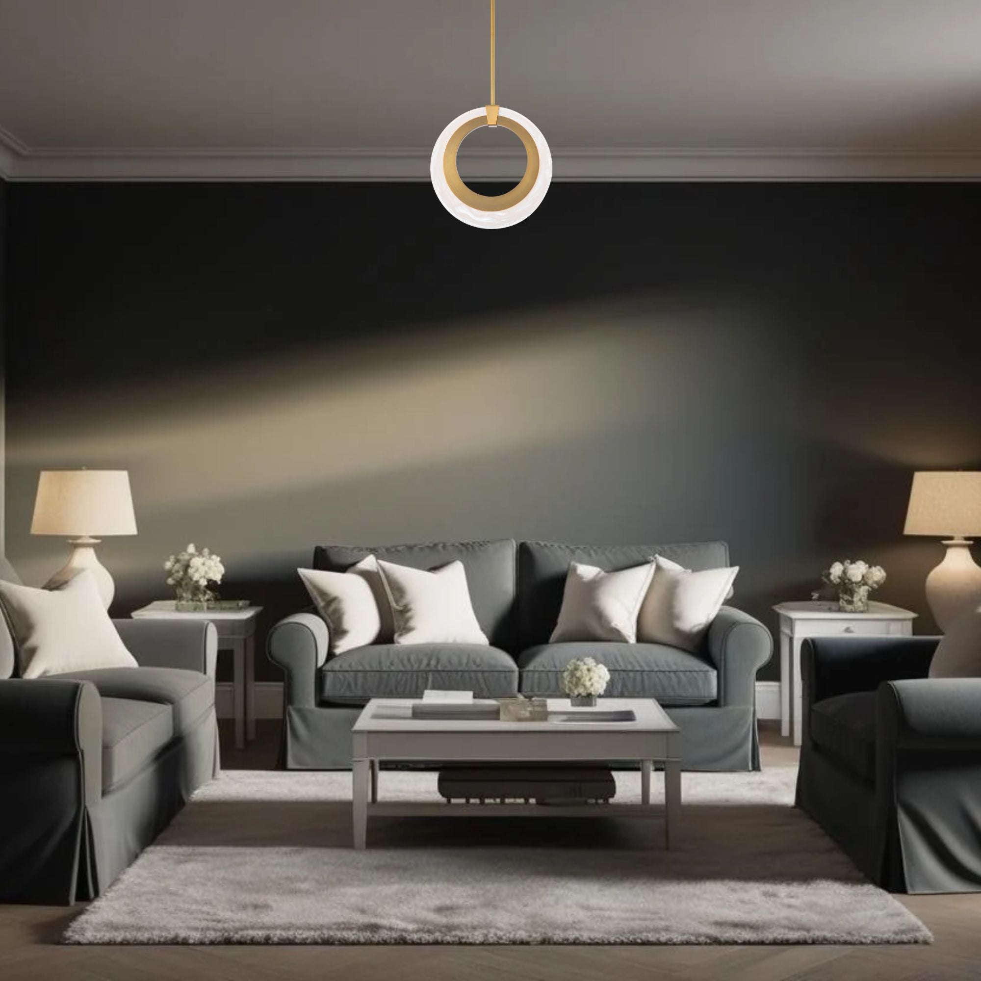 Serenity 10 in. LED Pendant Light Aged Brass Finish