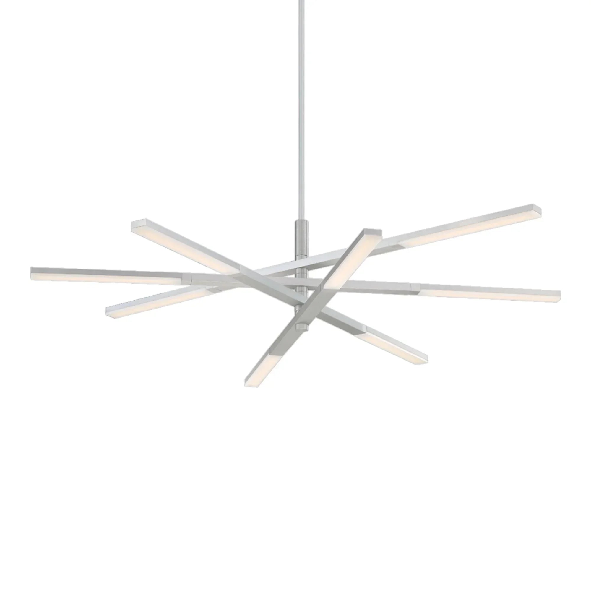 Stacked 48" LED Chandelier, Brushed Aluminum Finish
