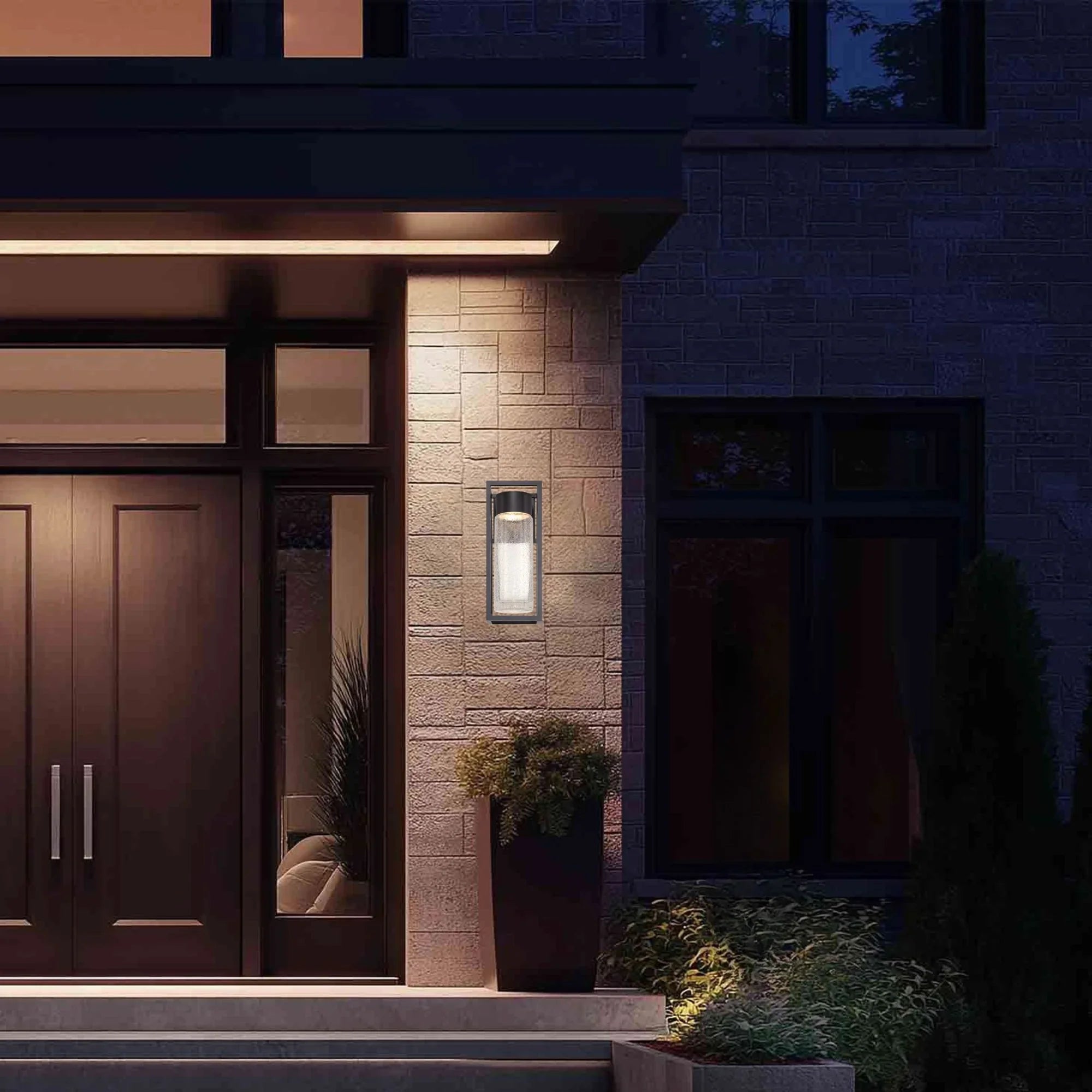 Structure LED Outdoor Wall Sconce Black Finish - Bees Lighting