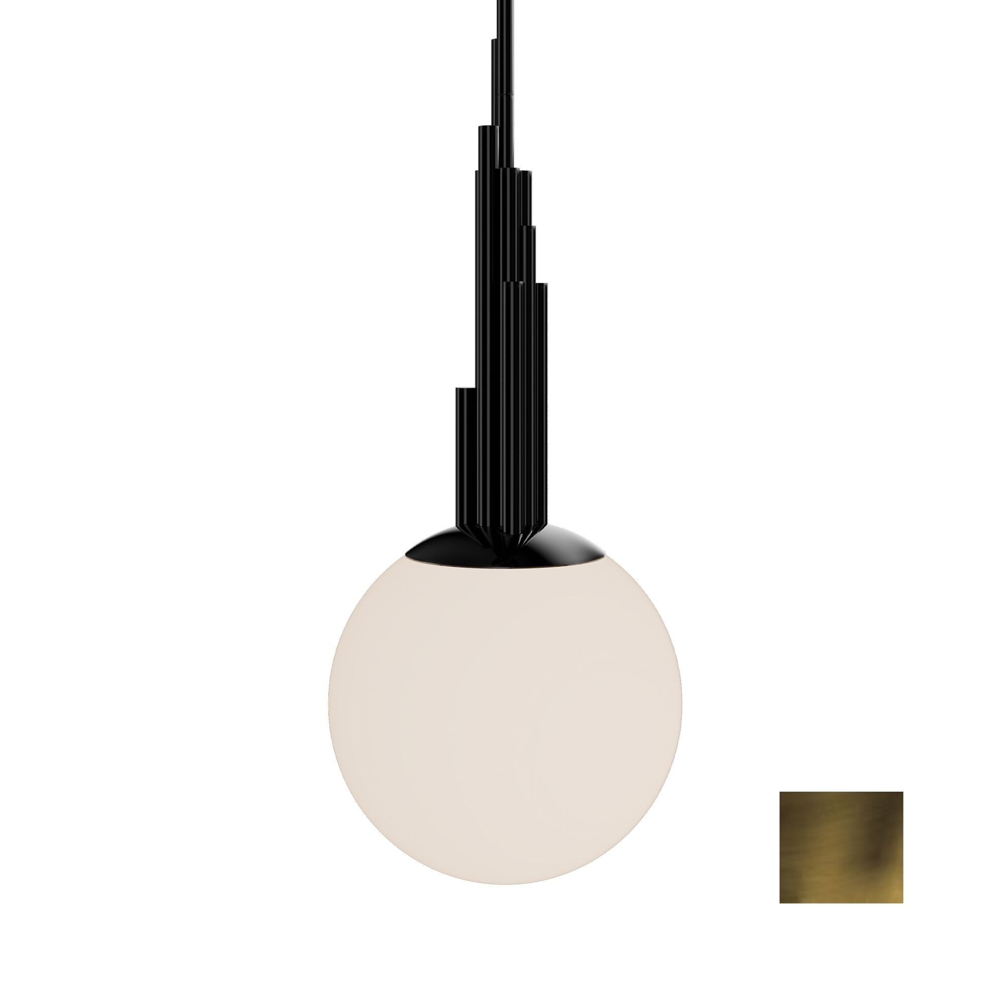 Sybil 14" LED Pendant Light, Selectable CCT, Aged Brass Finish