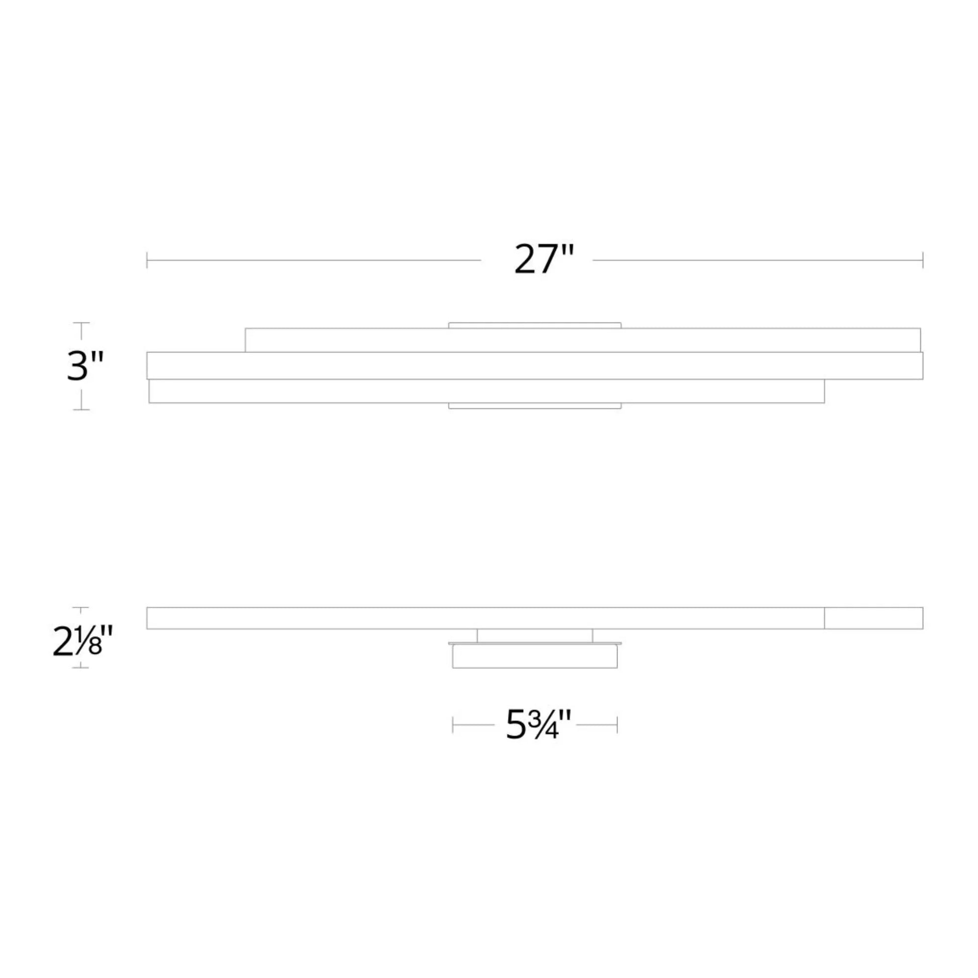 Tandem 27" LED Bath Light, Black Finish - Bees Lighting