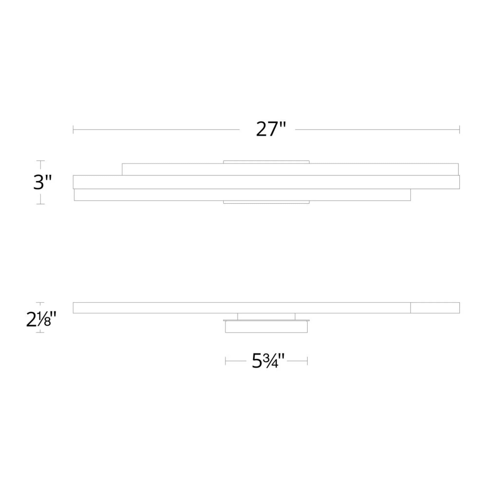 Tandem 27" LED Bath Light, Black Finish - Bees Lighting