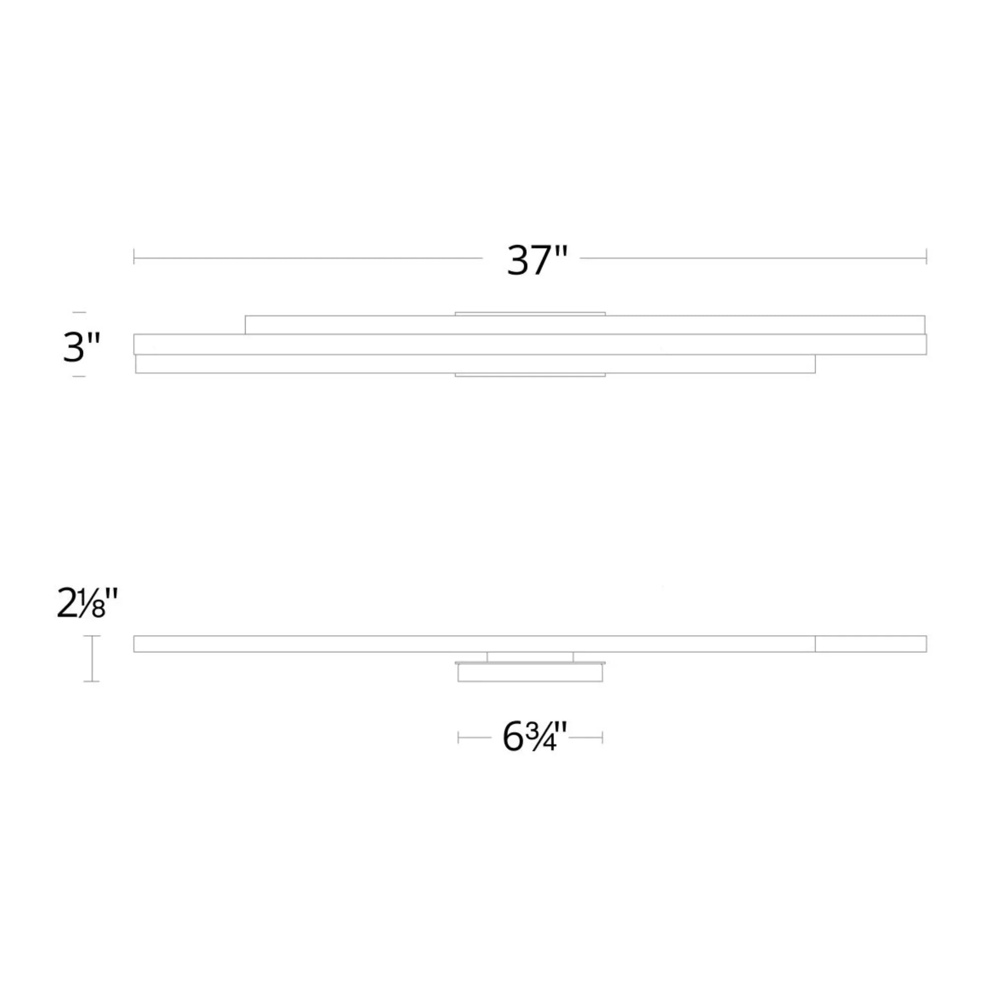 Tandem 37" LED Bath Light, Black Finish - Bees Lighting