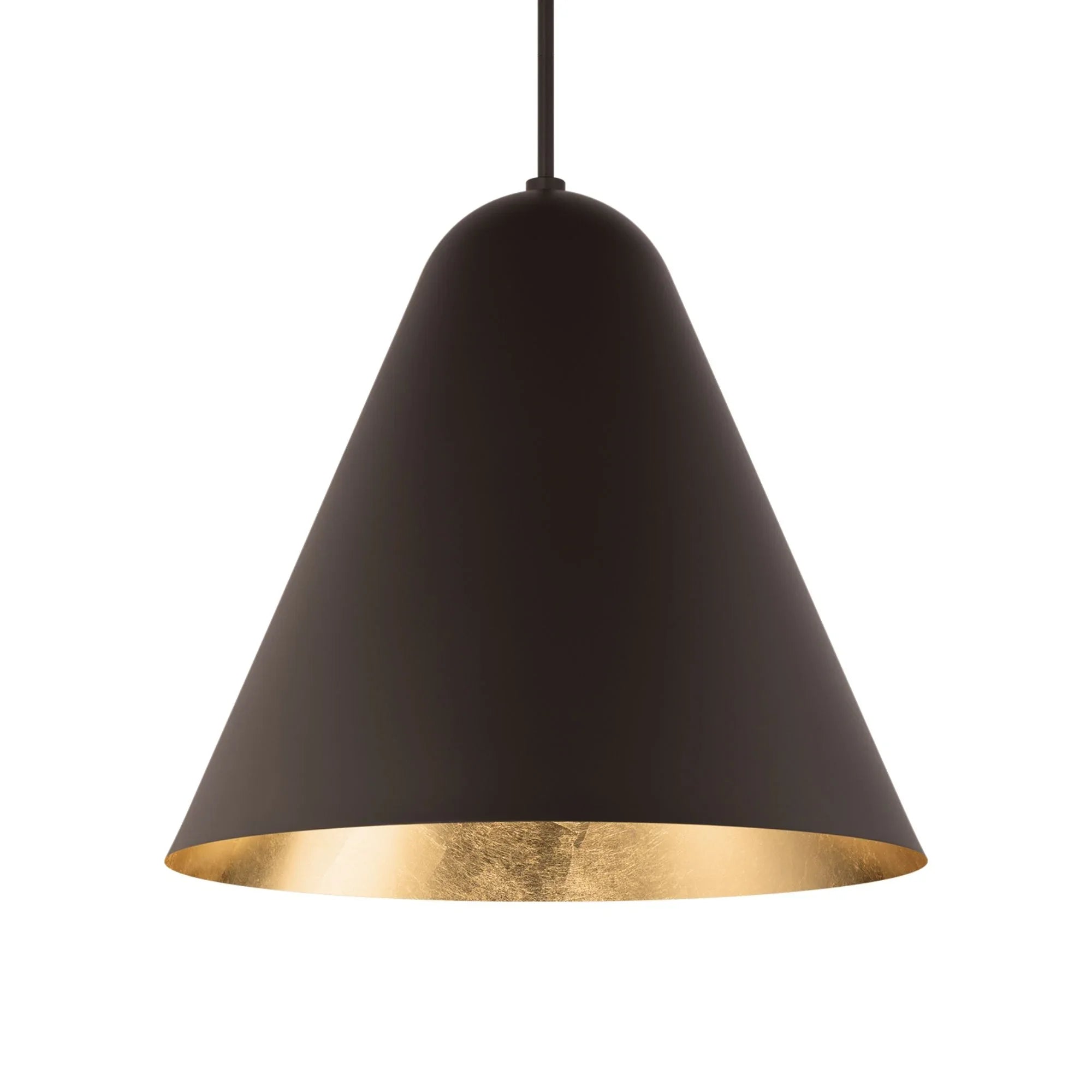 Taper 22" LED Pendant, Bronze & Gold Leaf Finish