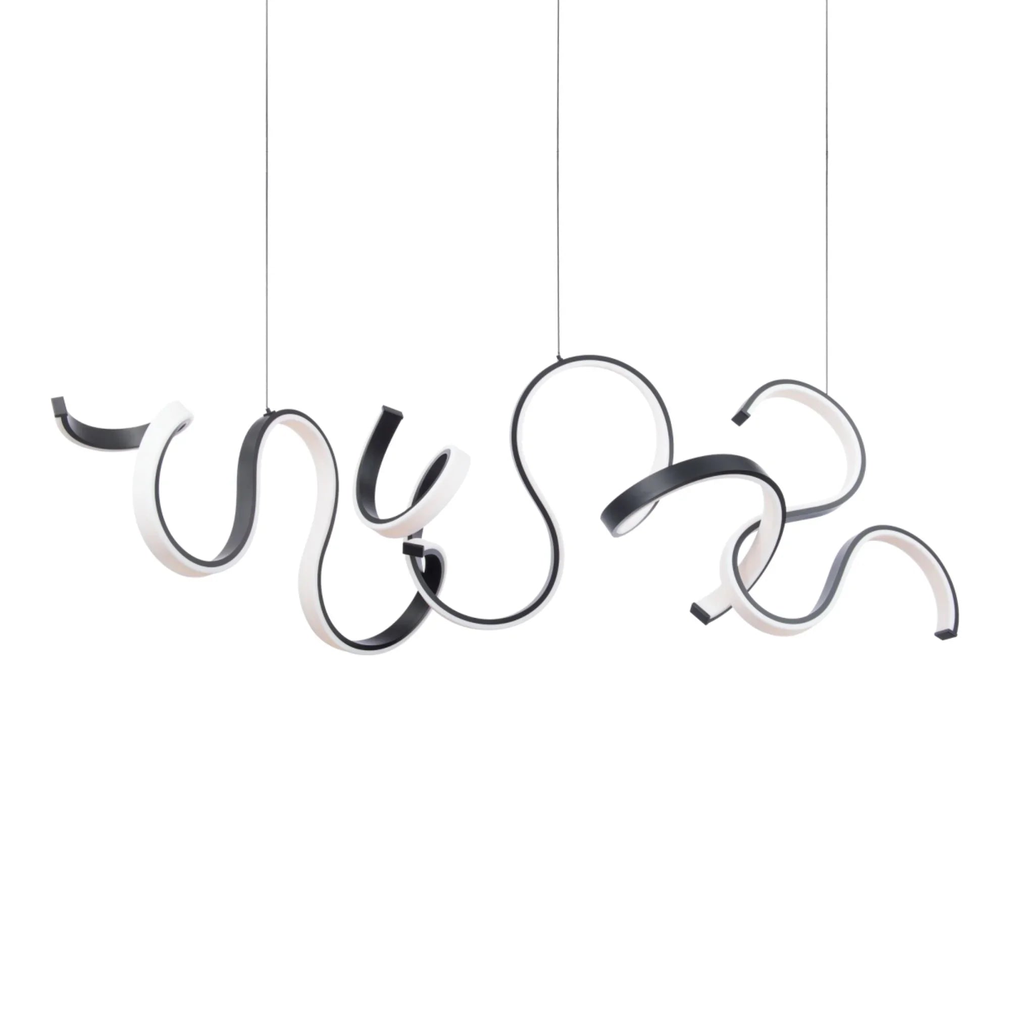 Tempest 67" LED Chandelier, Black Finish