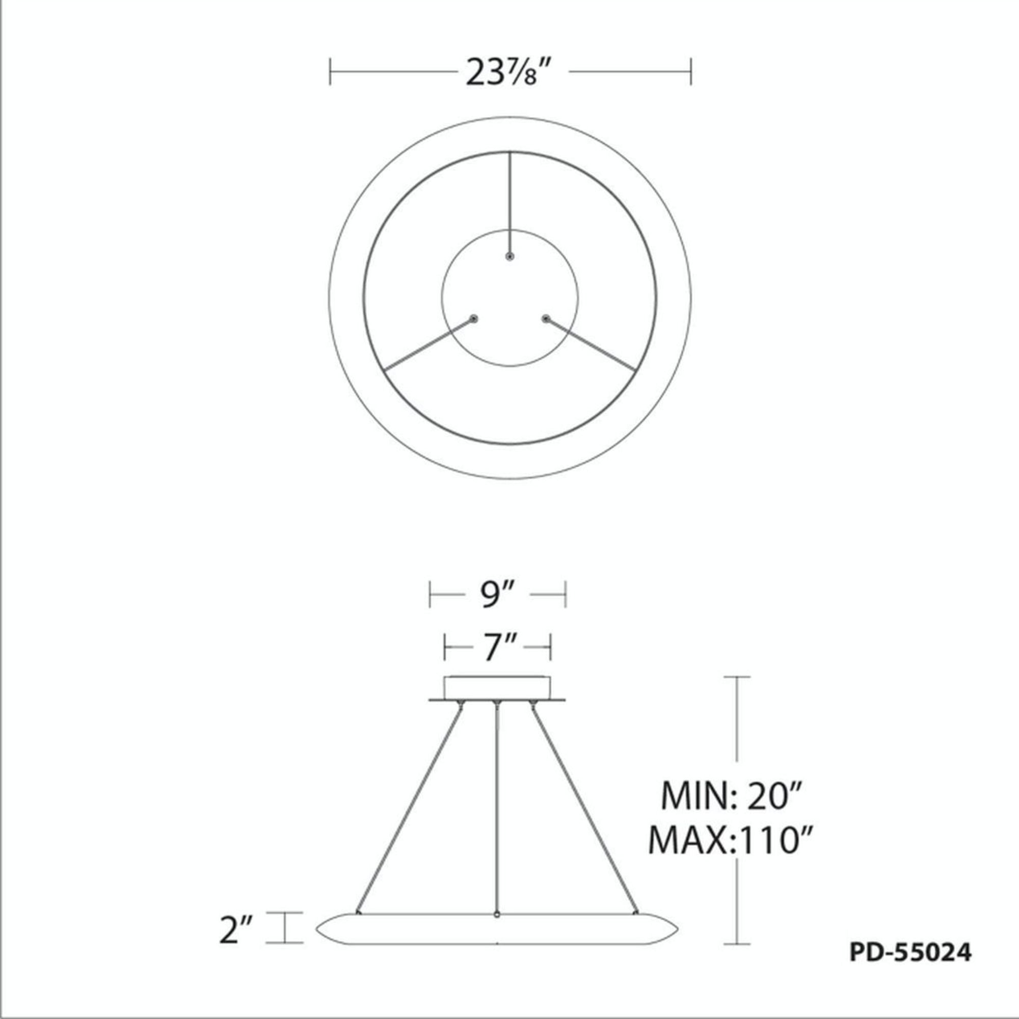 The Ring 24 in. LED Chandelier 3000K Aluminum Finish