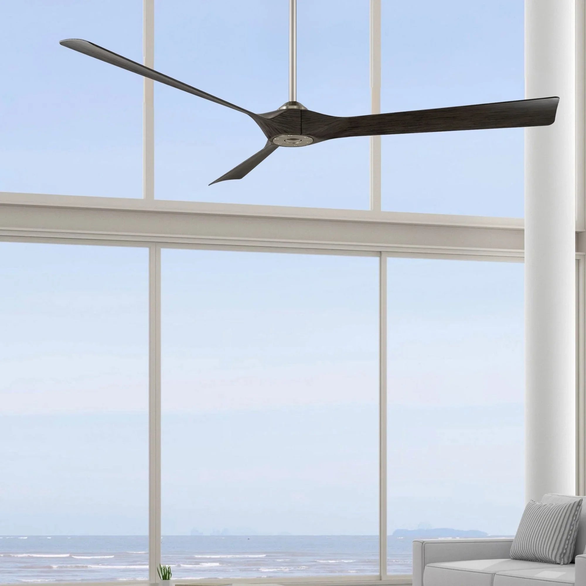 Torque 70" Smart Ceiling Fan, Brushed Nickel with Ebony Blades