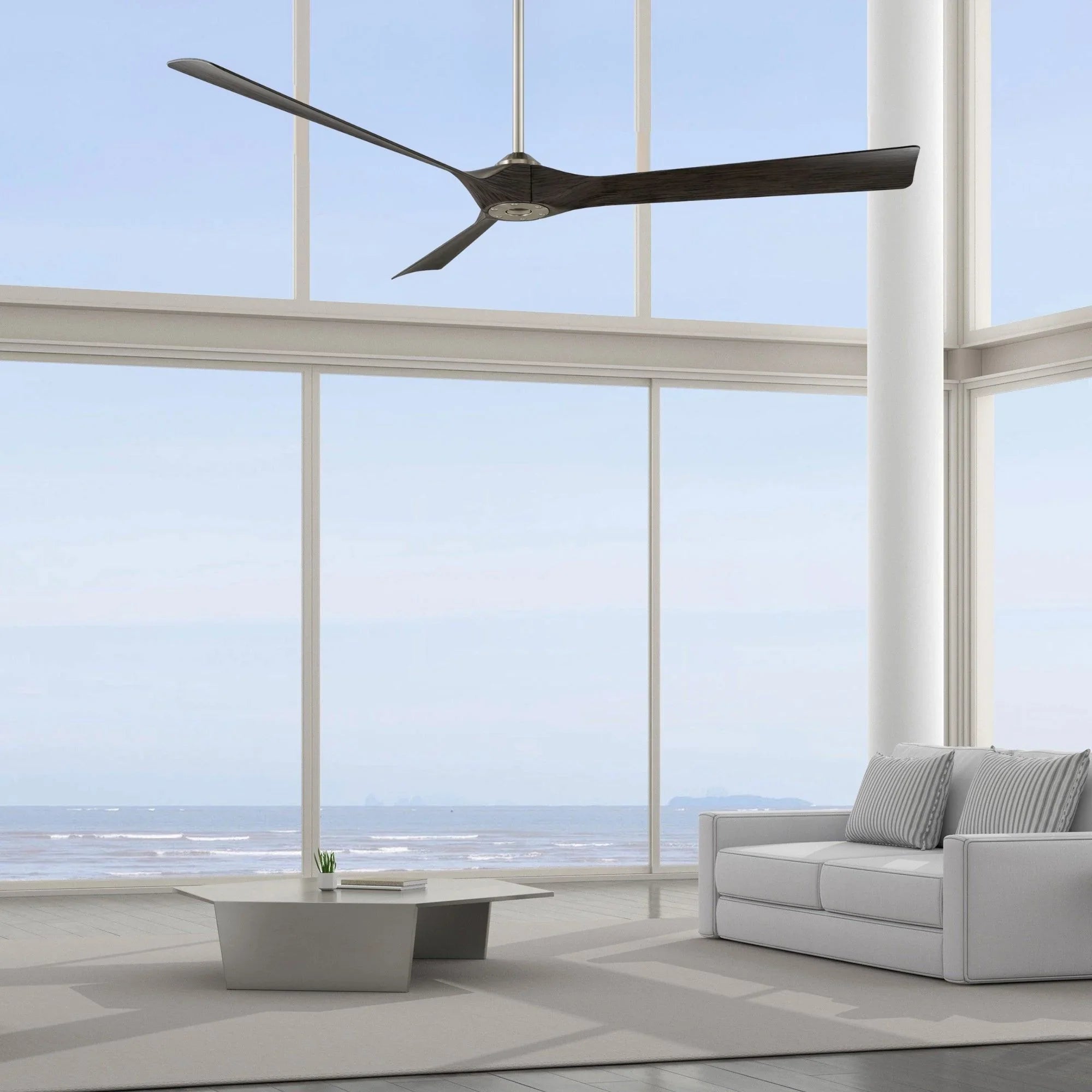 Torque 70" Smart Ceiling Fan, Brushed Nickel with Ebony Blades