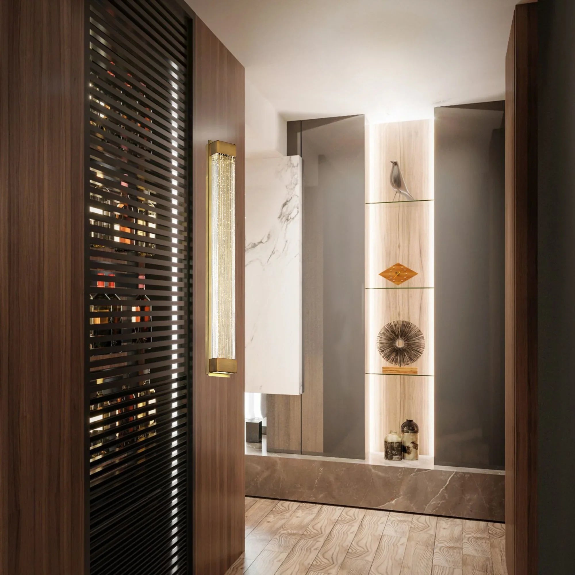 Tower 20" LED Wall Light, Aged Brass Finish