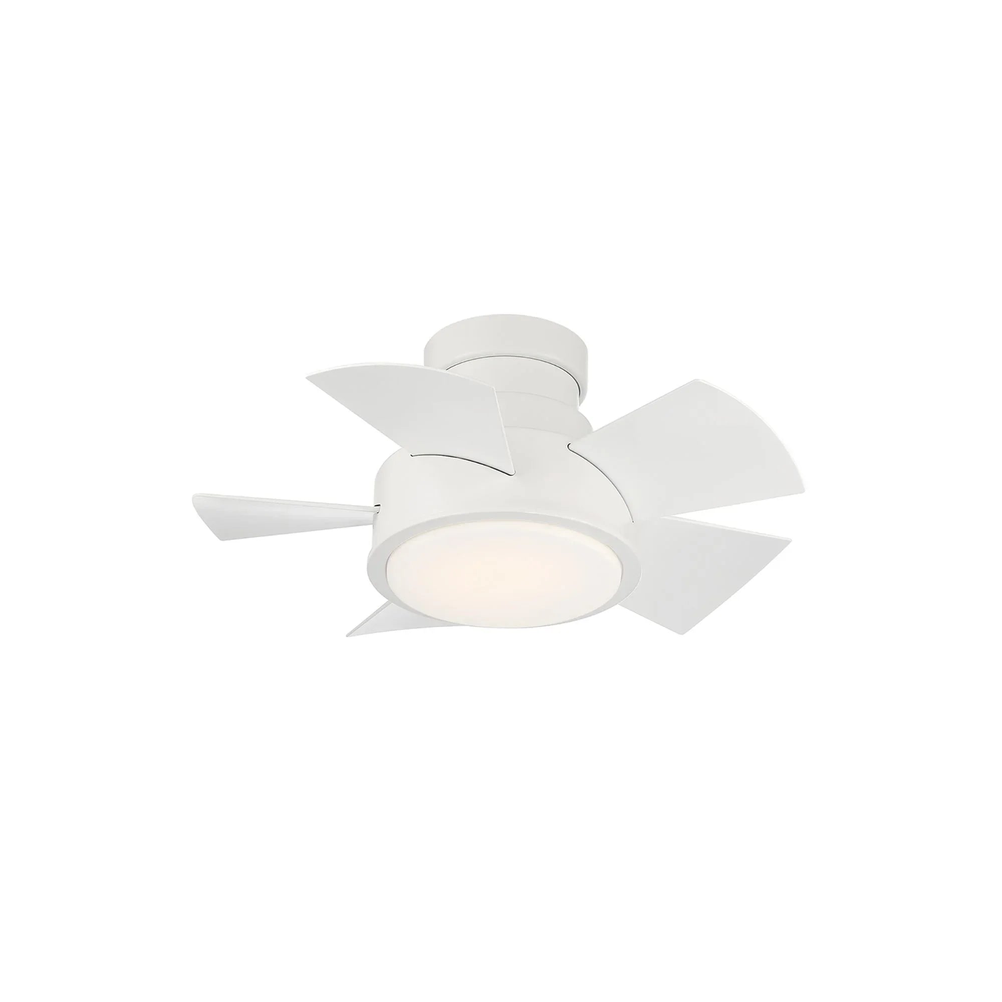 Vox 26" Matte White LED Smart Flush Mount Ceiling Fan