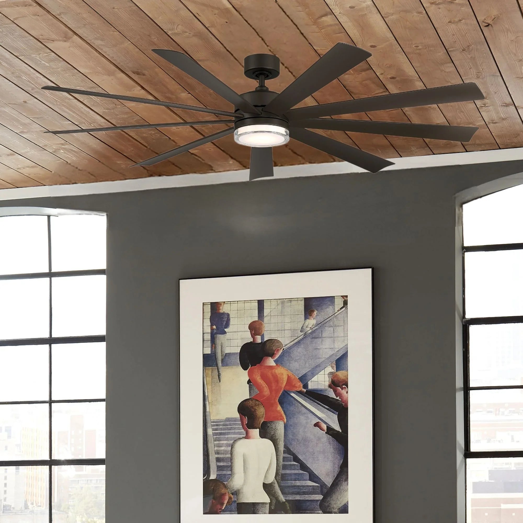 Wynd XL 72" Bronze Windmill LED Smart Ceiling Fan