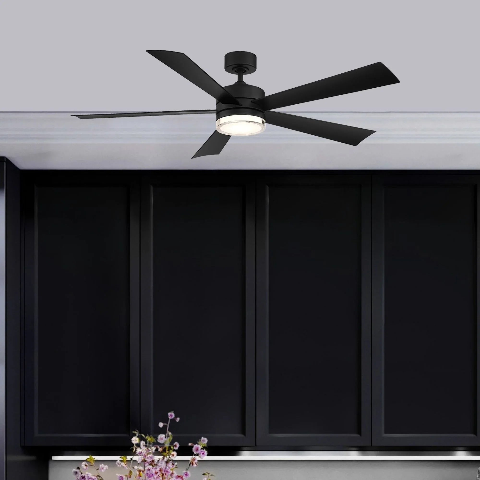 Wynd 52" Matte Black Wet Rated LED Smart Ceiling Fan