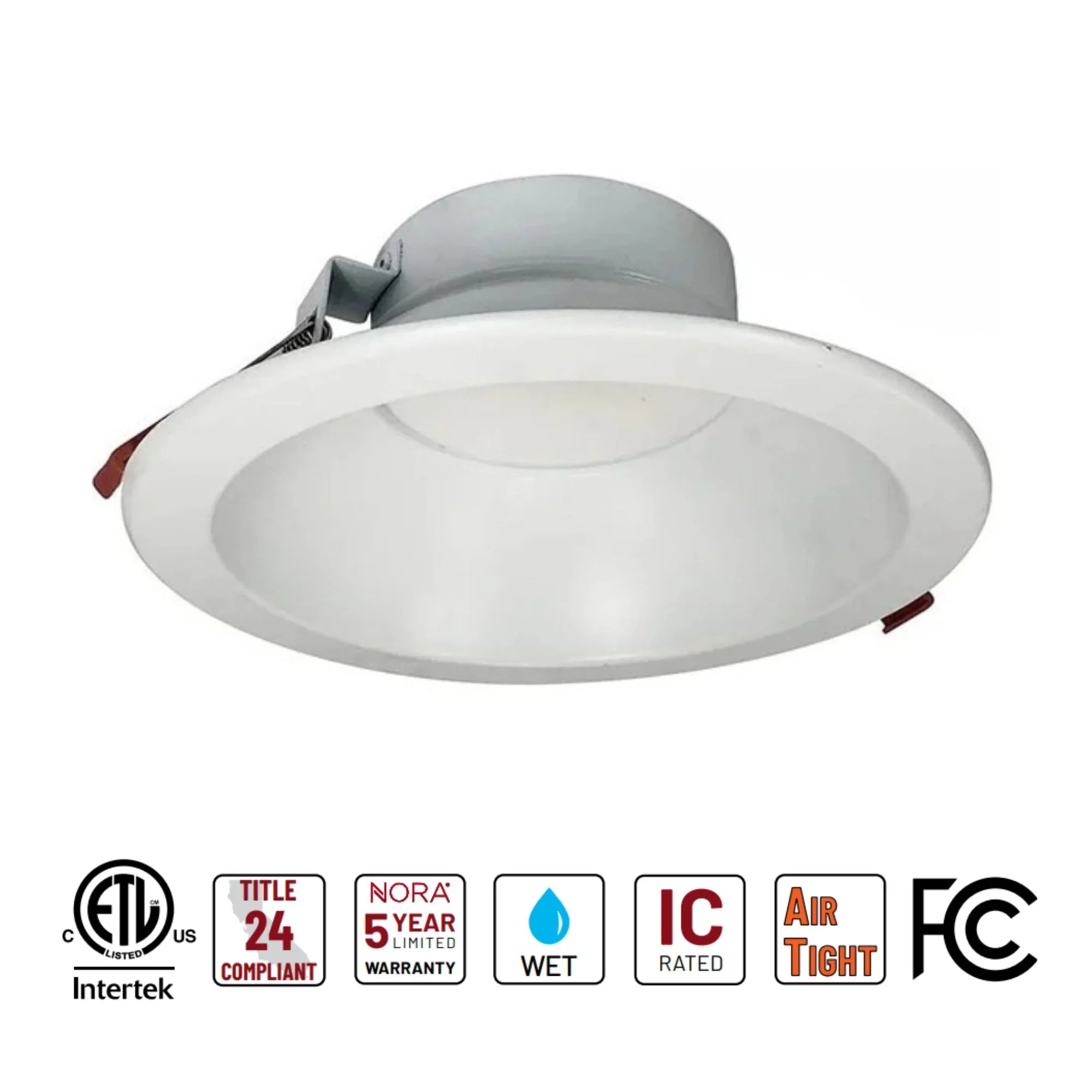8" Theia Canless LED Downlight, 2100 Lumens, 5CCT, Matte Powder White Finish - Bees Lighting