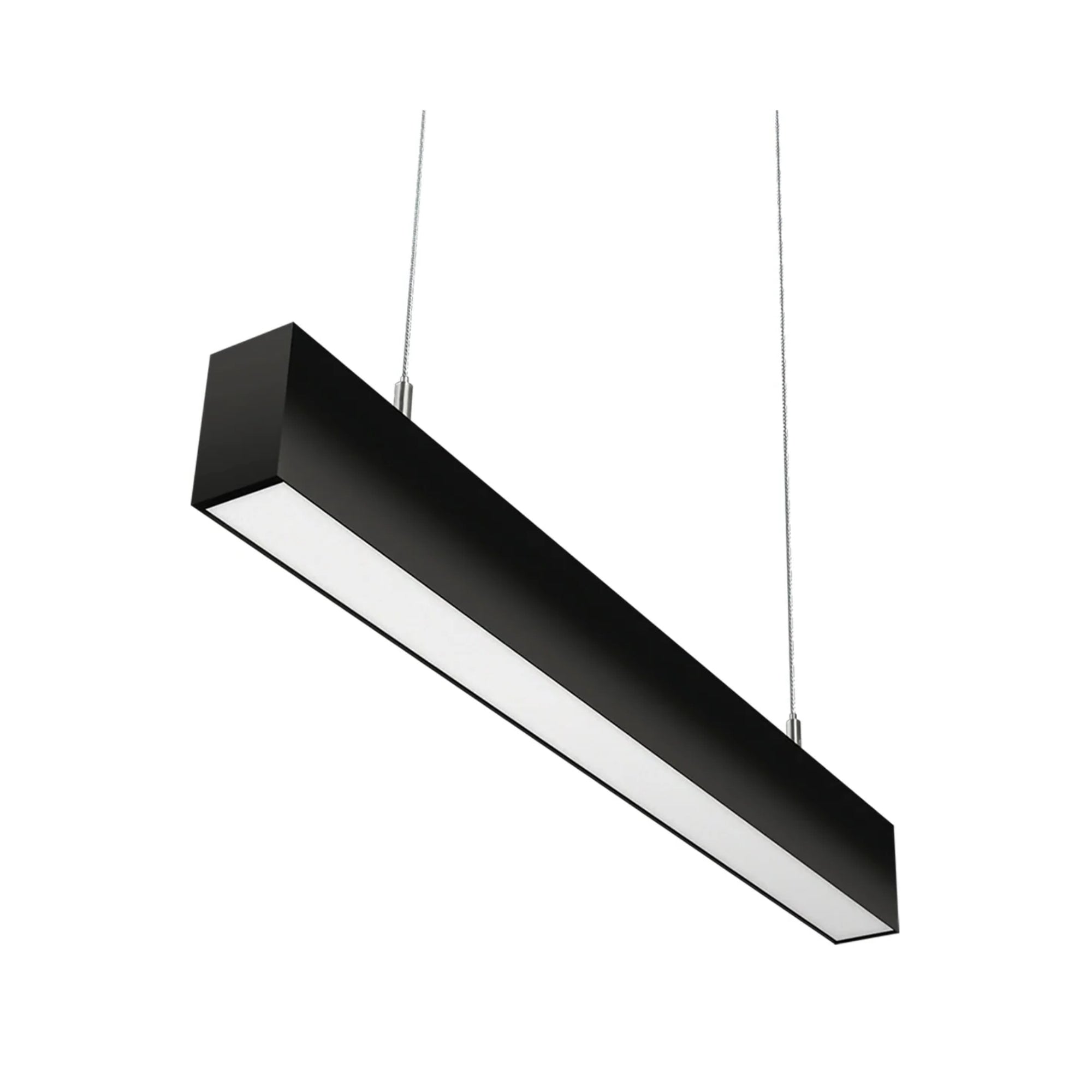 LED Strip Light Fixture, 20W, 2660 Lumens, 30K/35K/40K, 120-277V, Black, Flat Lens