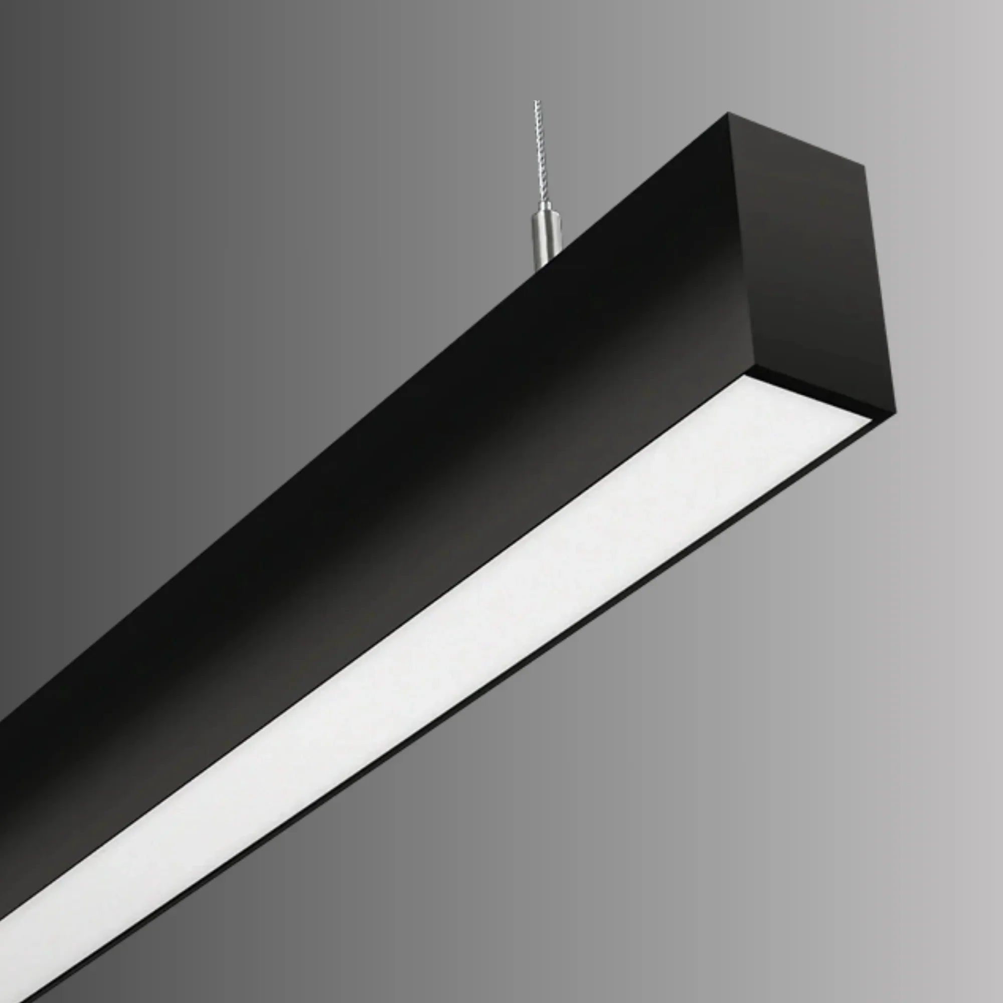 LED Strip Light Fixture, 20W, 2660 Lumens, 30K/35K/40K, 120-277V, Black, Flat Lens