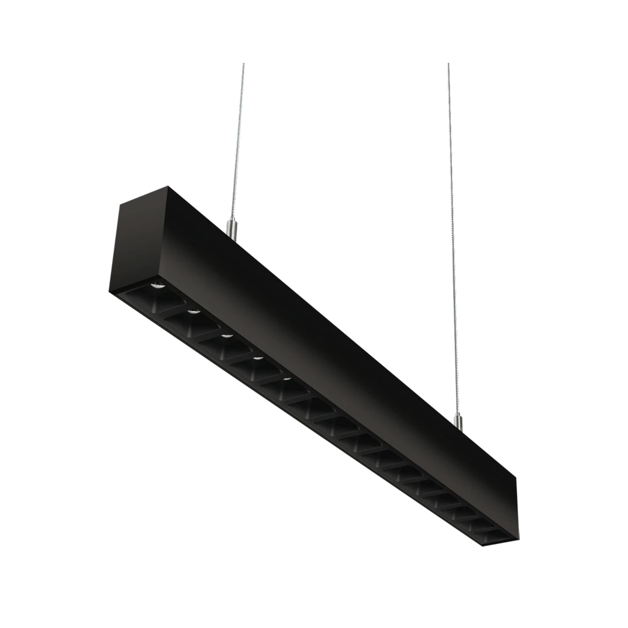 LED Strip Light Fixture, 20W, 2920 Lumens, 30K/35K/40K, 120-277V, Black, Louvers Lens