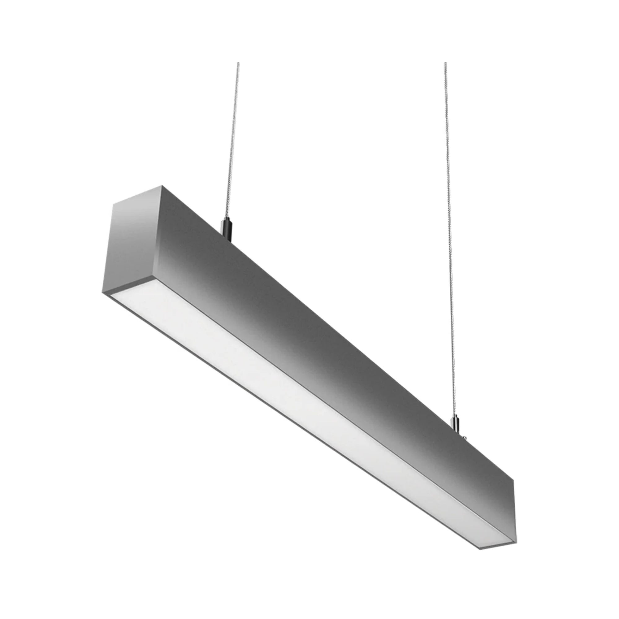 LED Strip Light Fixture, 20W, 2660 Lumens, 30K/35K/40K, 120-277V, Silver, Flat Lens