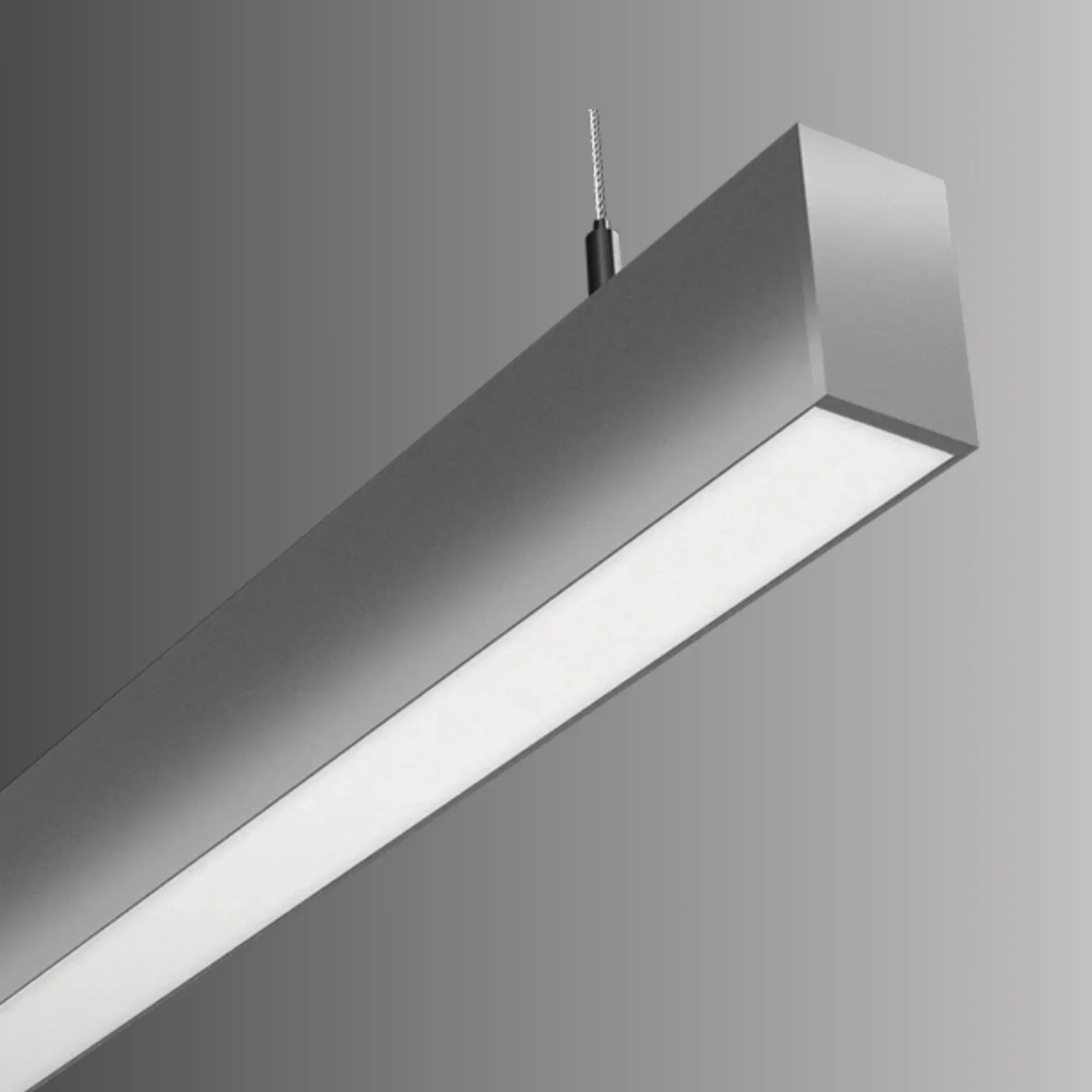 LED Strip Light Fixture, 20W, 2660 Lumens, 30K/35K/40K, 120-277V, Silver, Flat Lens