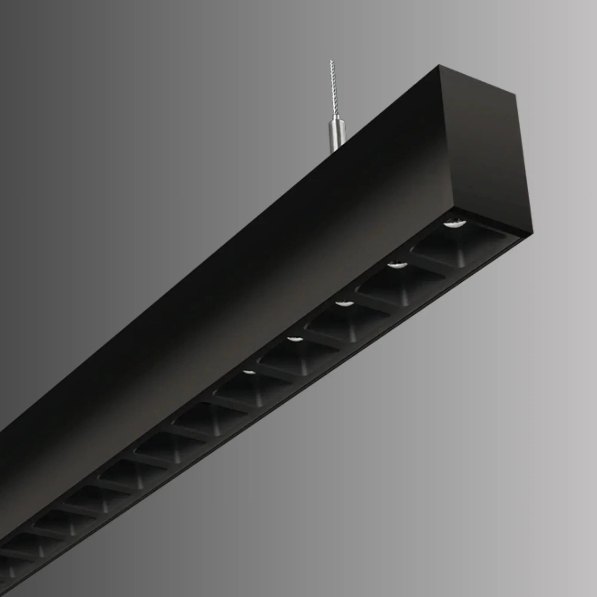 LED Strip Light Fixture, 40W, 5785 Lumens, 30K/35K/40K, 120-277V, Black, Louvers Lens